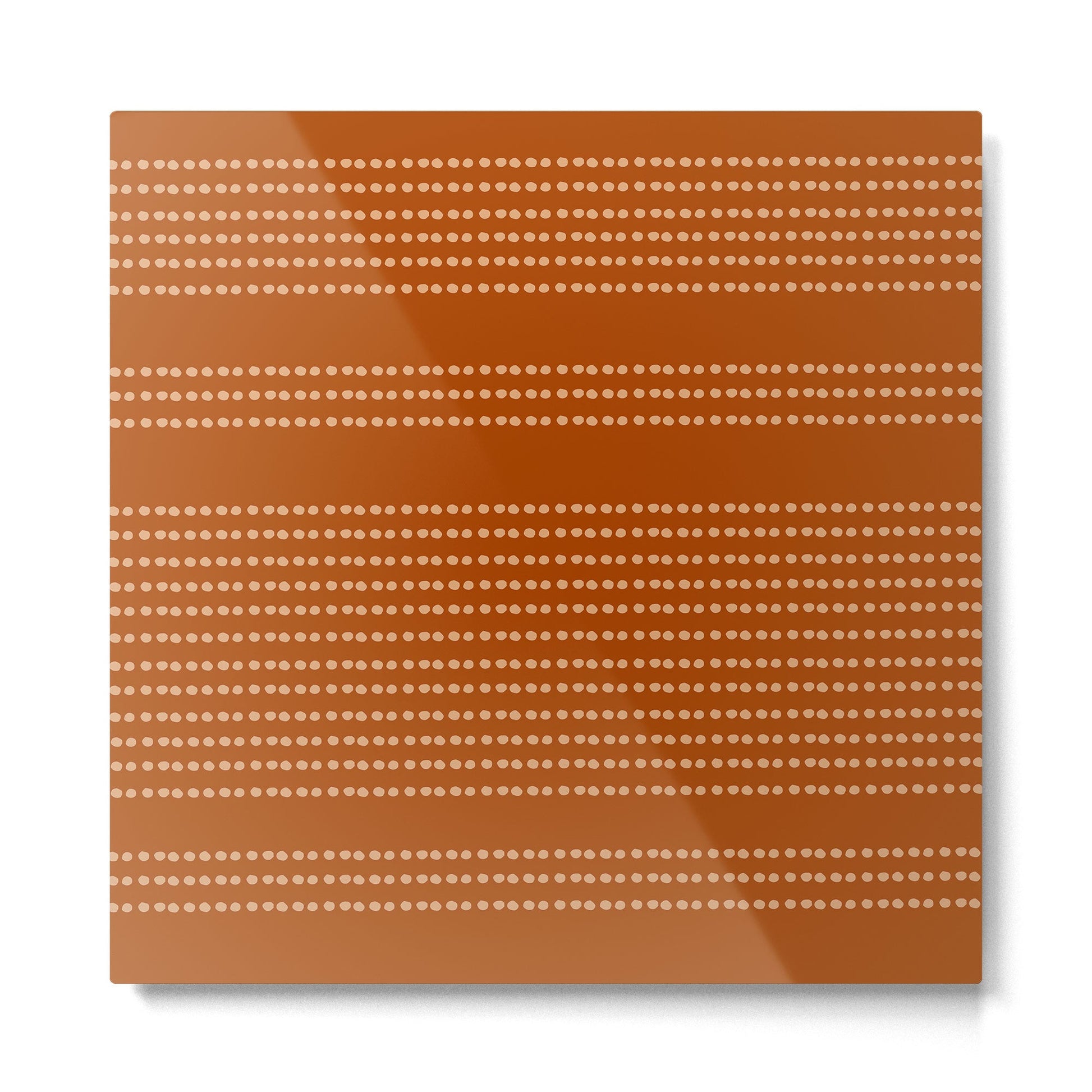 Spotted, African Pattern, in Terracotta Metal Print | TeksDecor