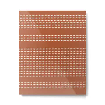 Spotted, African Pattern, in Terracotta Metal Print | TeksDecor