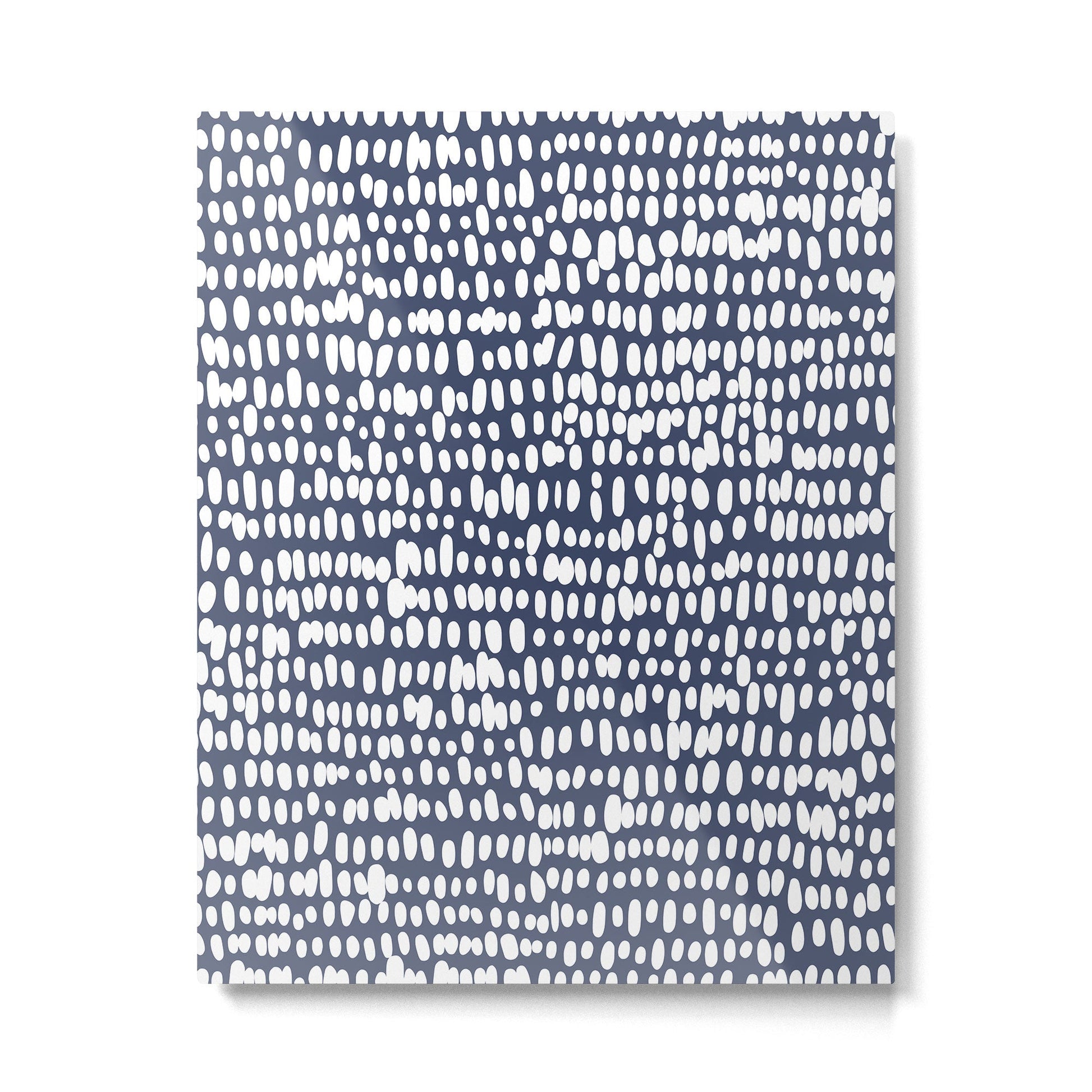 Spotted Preppy Dots Abstract in Navy Blue Metal Print | TeksDecor
