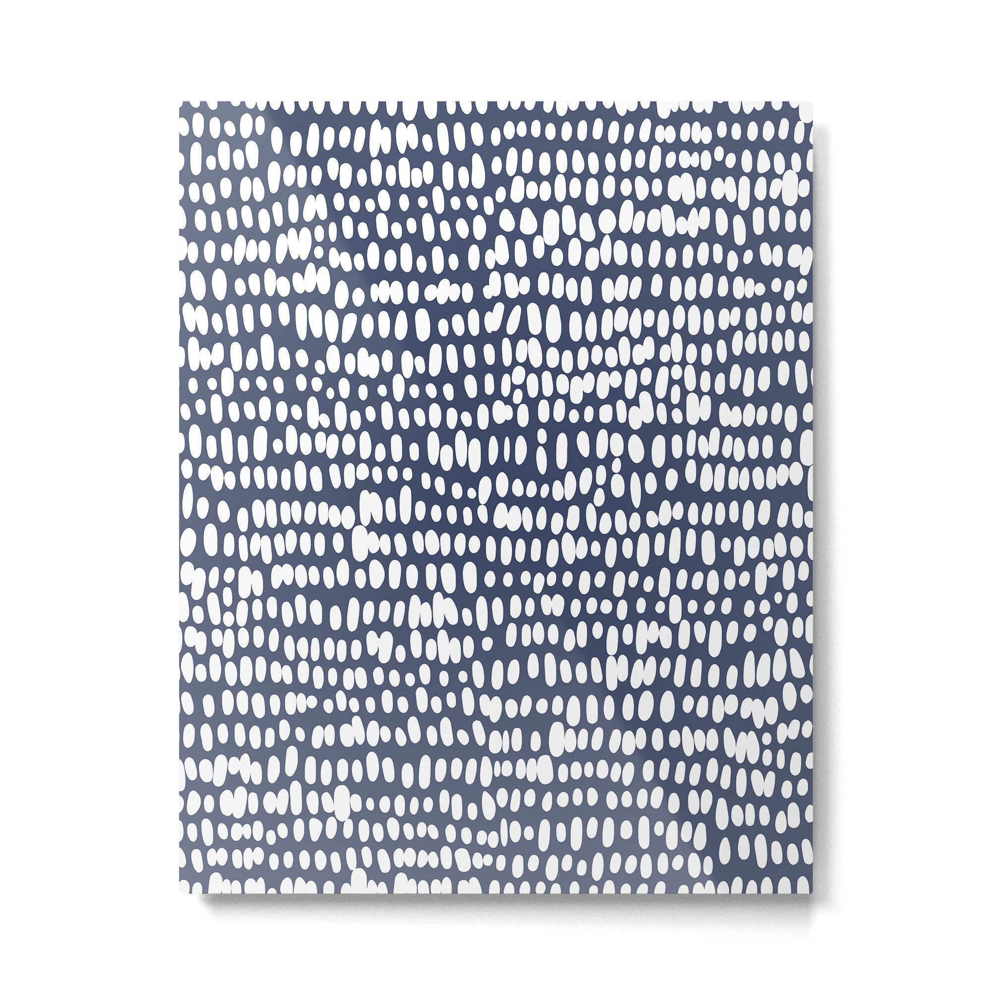 Spotted Preppy Dots Abstract in Navy Blue Metal Print | TeksDecor