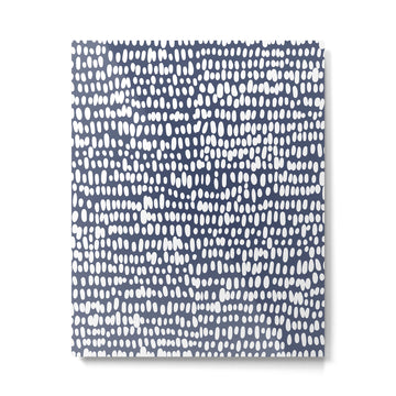Spotted Preppy Dots Abstract in Navy Blue Metal Print | TeksDecor