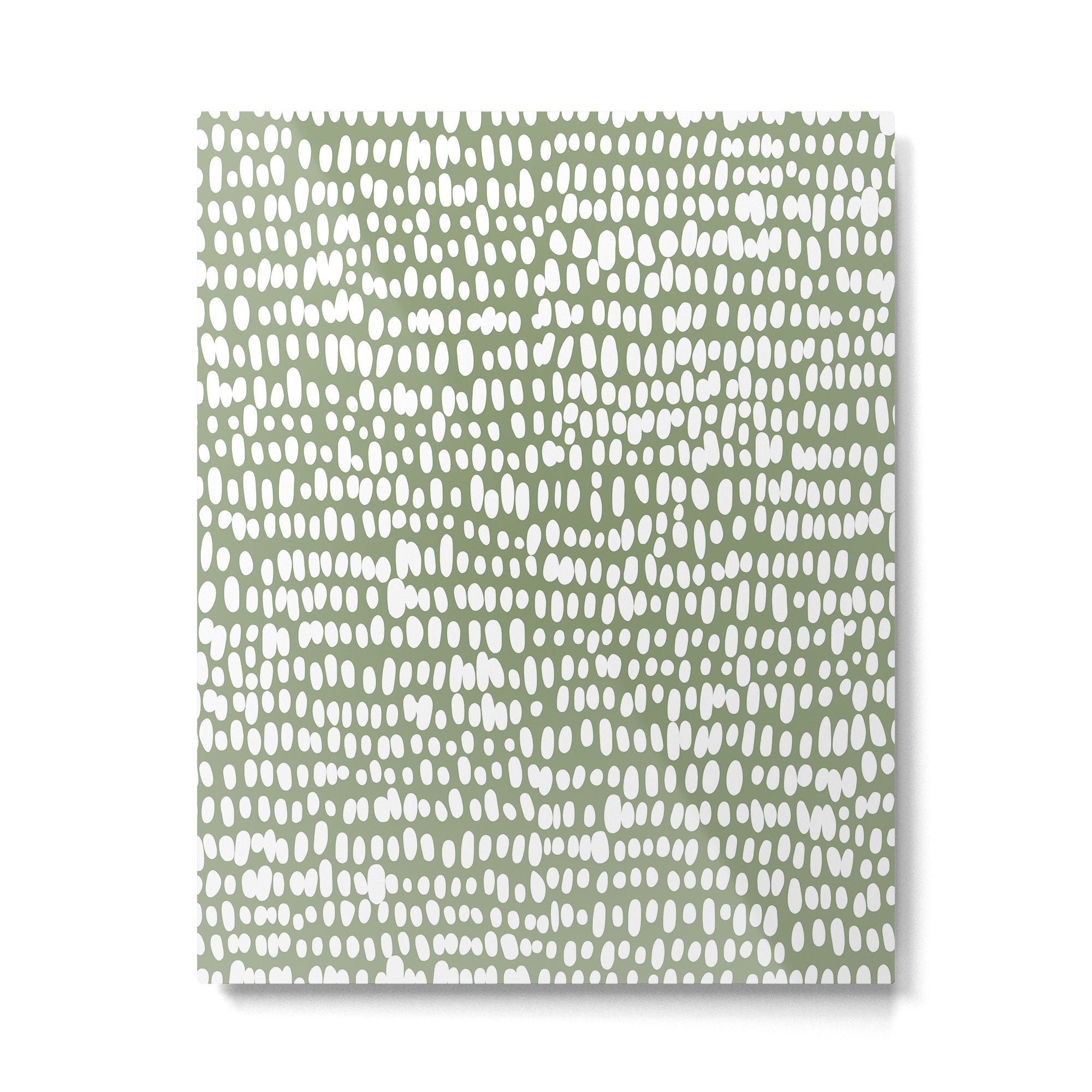 Spotted Preppy Dots Abstract in Sage Green Metal Print | TeksDecor