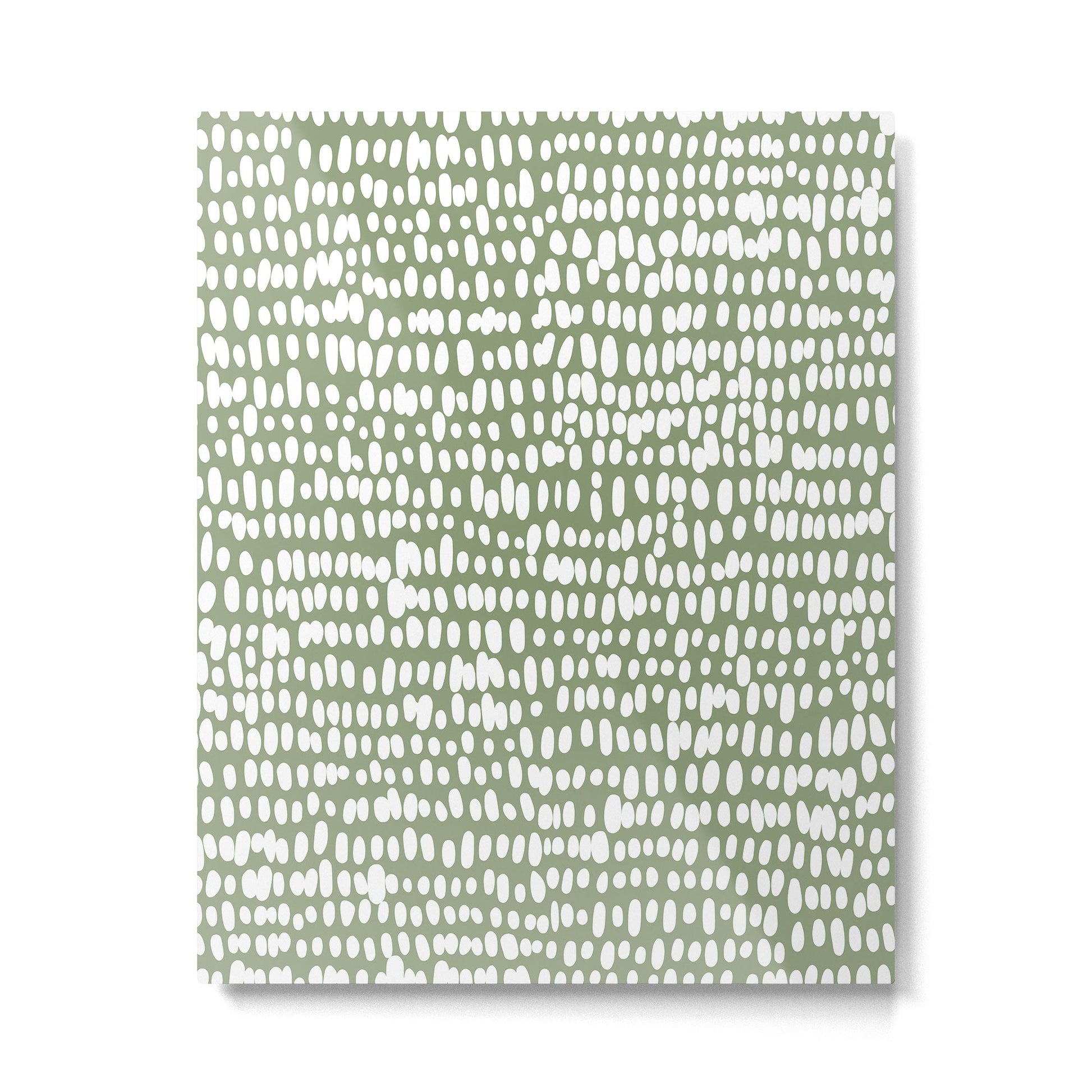 Spotted Preppy Dots Abstract in Sage Green Metal Print | TeksDecor