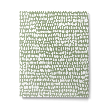 Spotted Preppy Dots Abstract in Sage Green Metal Print | TeksDecor