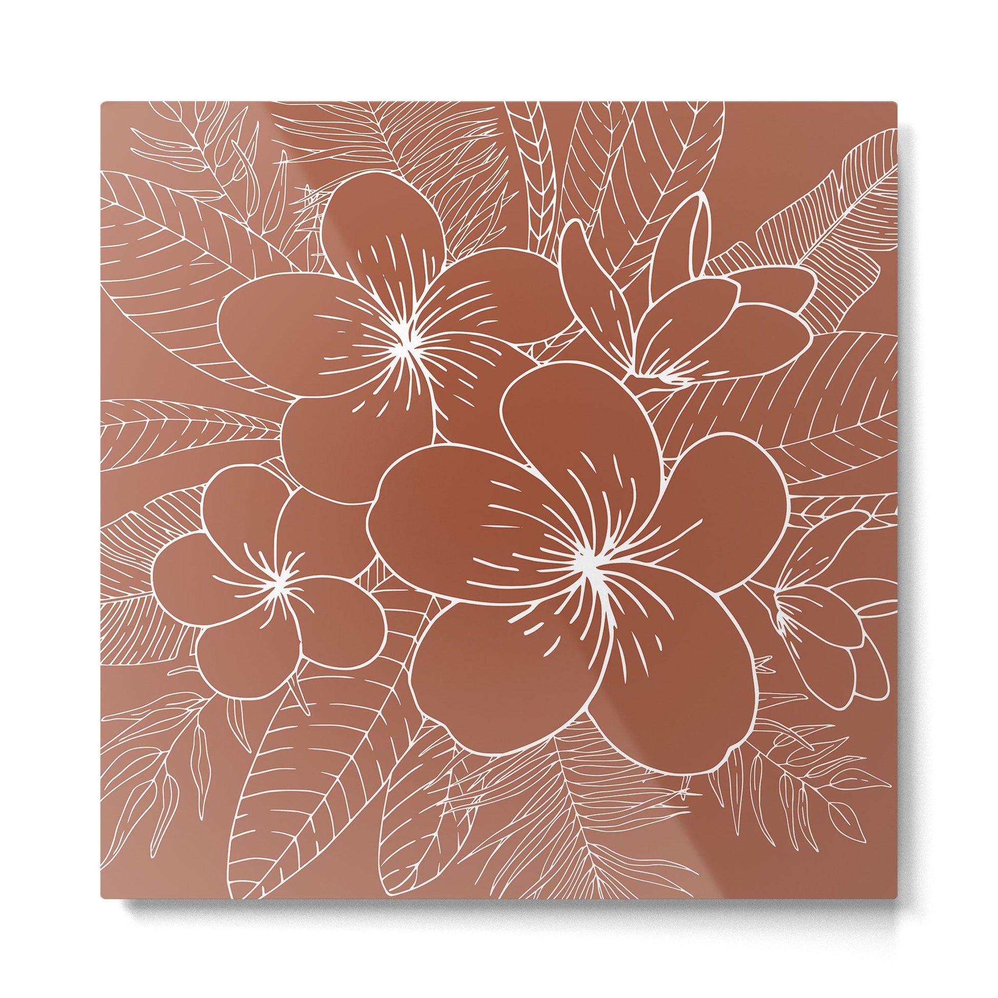 Tropical, Hibiscus, Floral Prints, Boho Wall Art Metal Print | TeksDecor