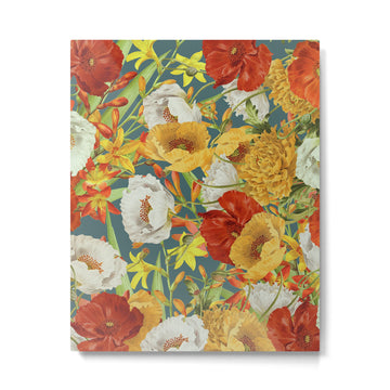 Vintage Poppy Floral Metal Print | TeksDecor