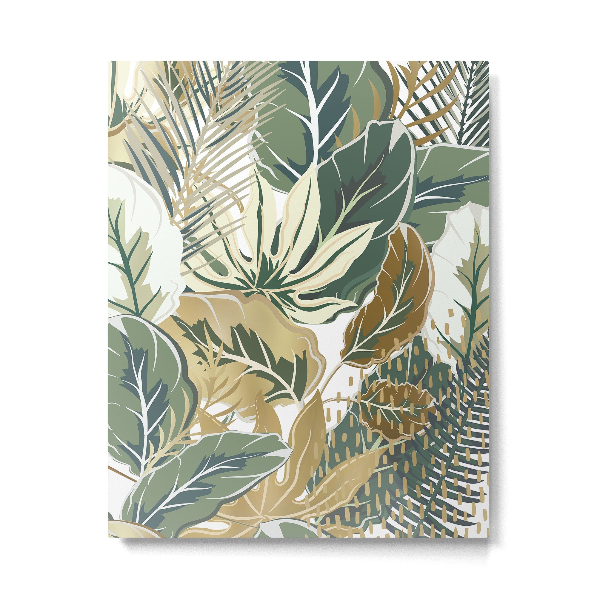 Wild Tropical Prints, Green and Gold Metal Print | TeksDecor