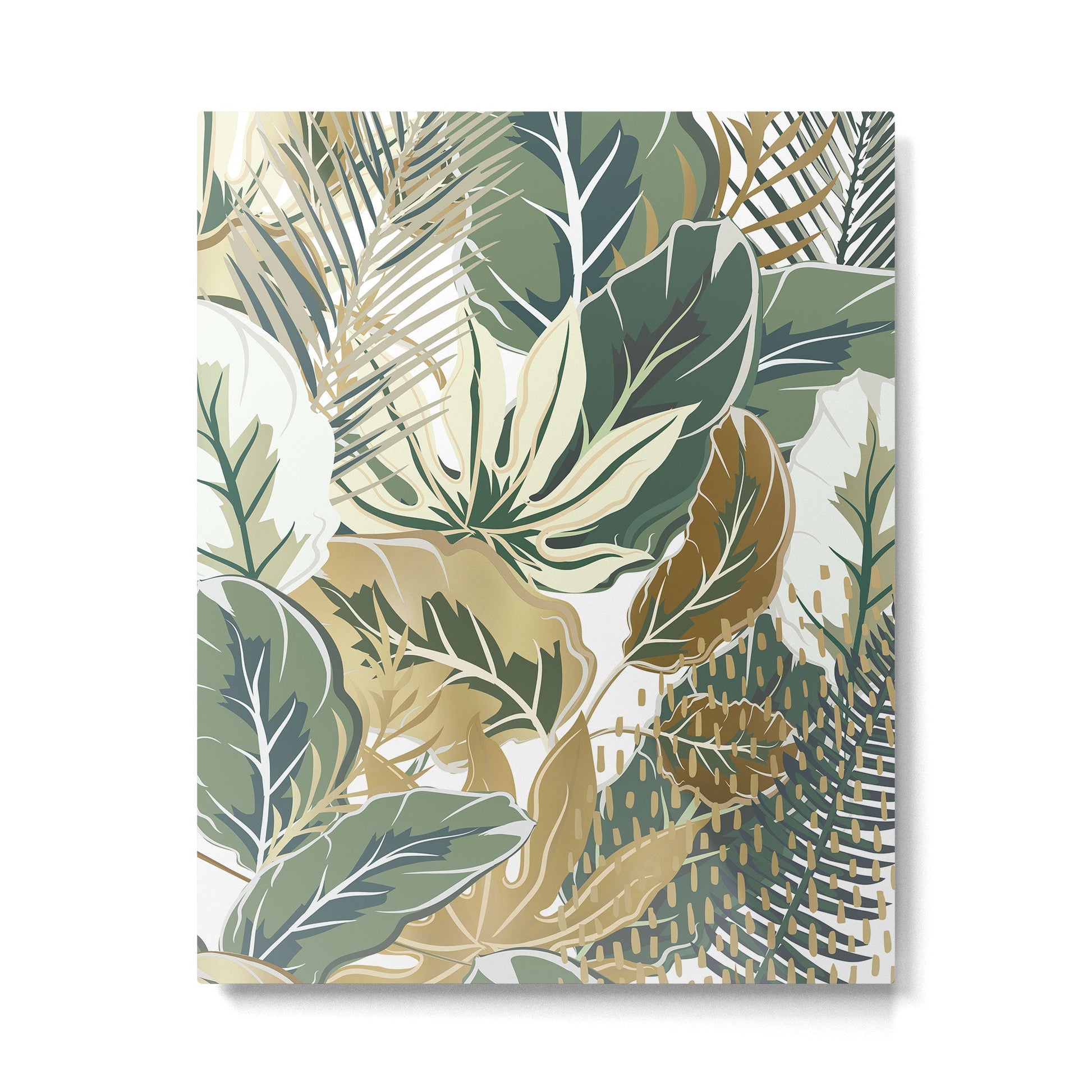 Wild Tropical Prints, Green and Gold Metal Print | TeksDecor