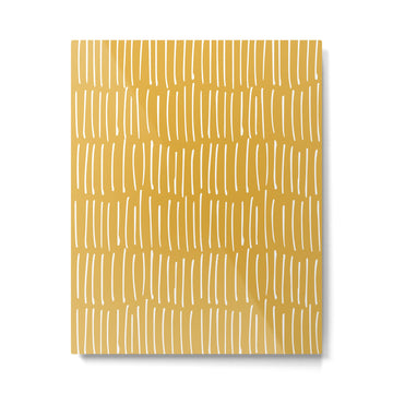 Yellow Abstract Line Art Metal Print | TeksDecor