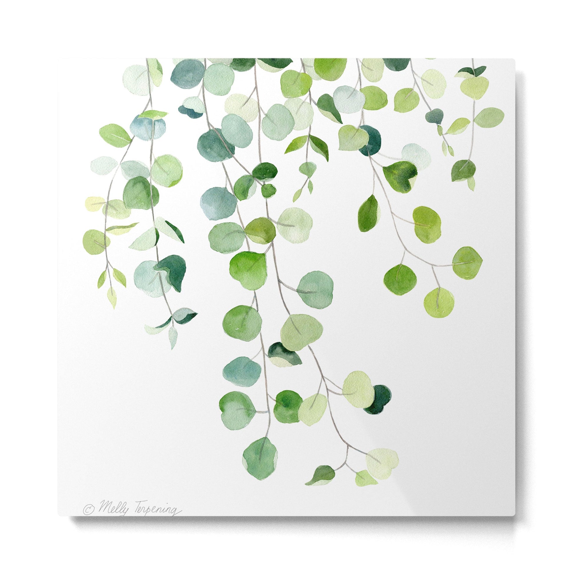 Eucalyptus Watercolor 6 Metal Print | TeksDecor