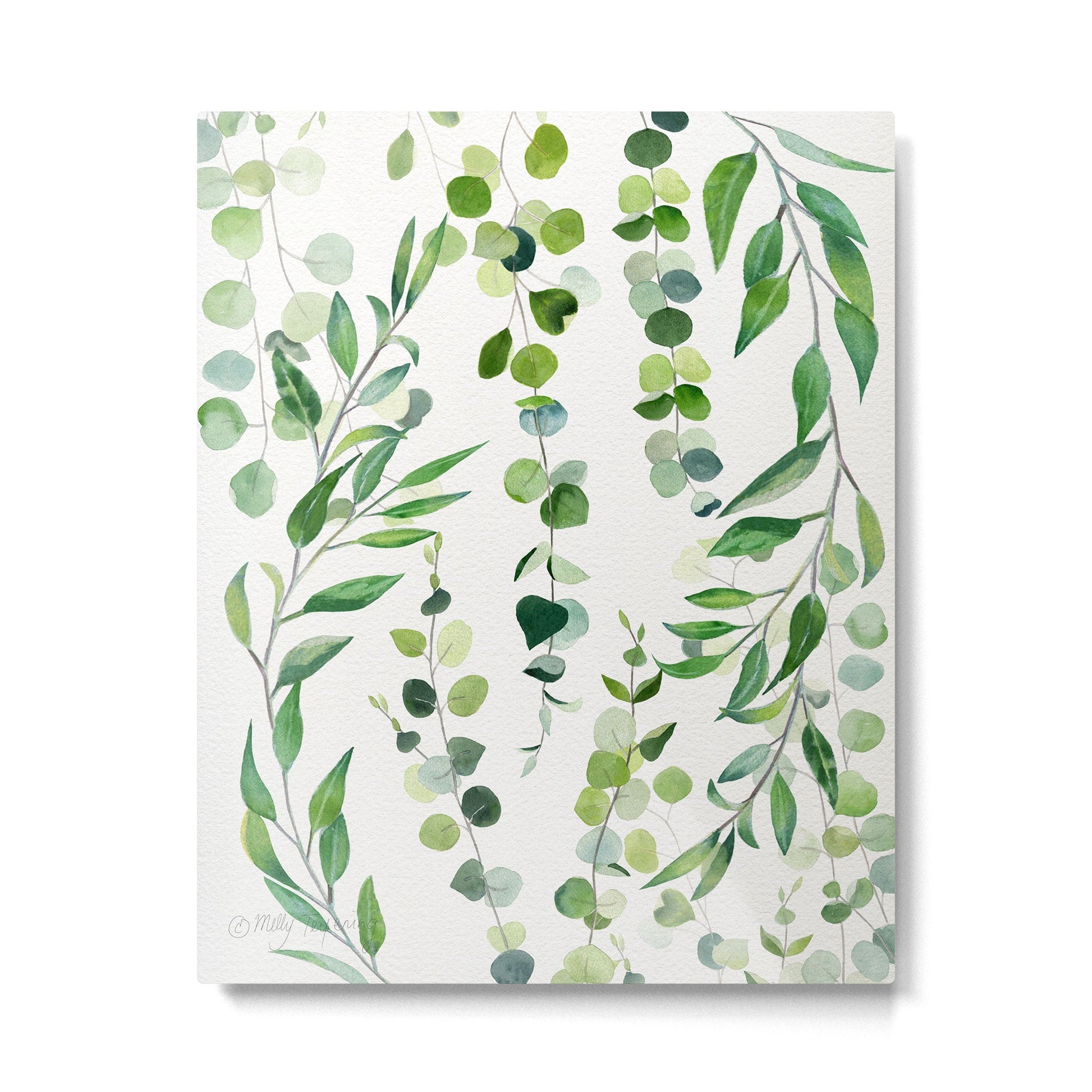 Nature Green Eucalyptus Leaves  Metal Print | TeksDecor
