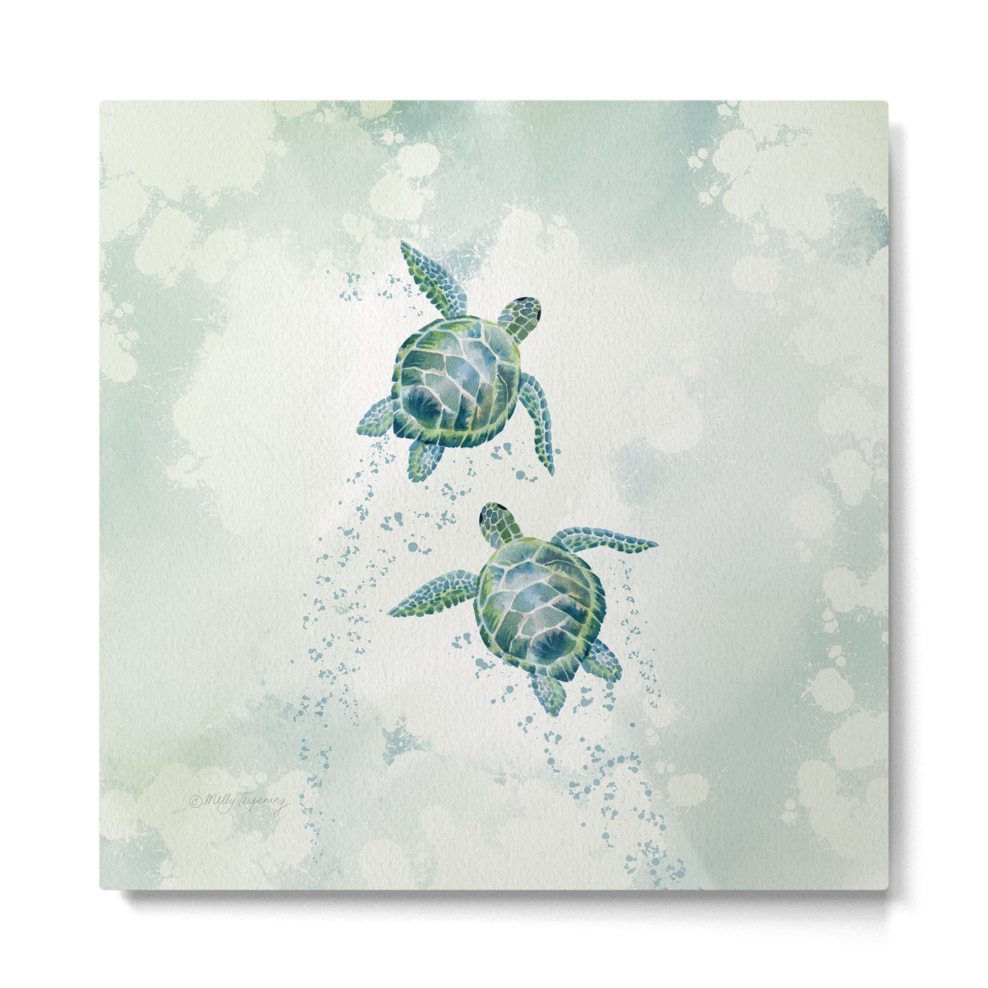 Two Sea Turtles  Metal Print | TeksDecor