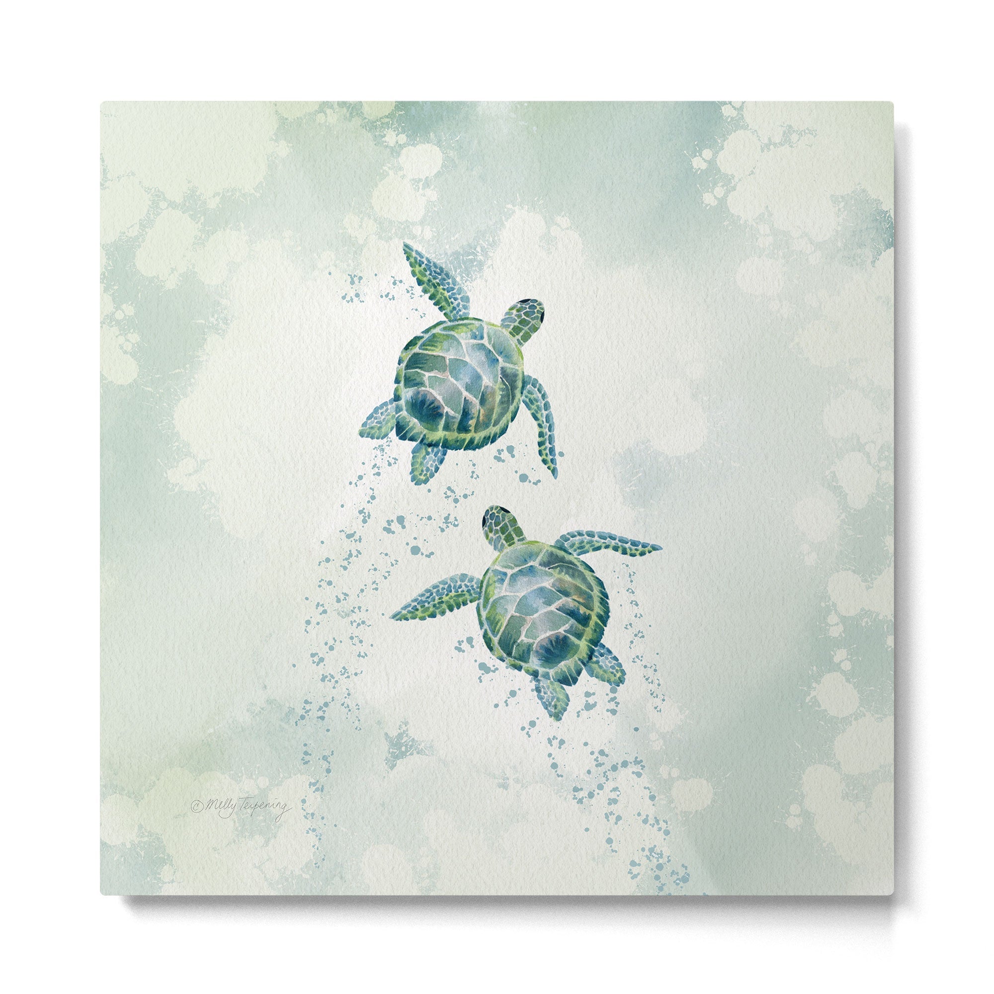 Two Sea Turtles  Metal Print | TeksDecor