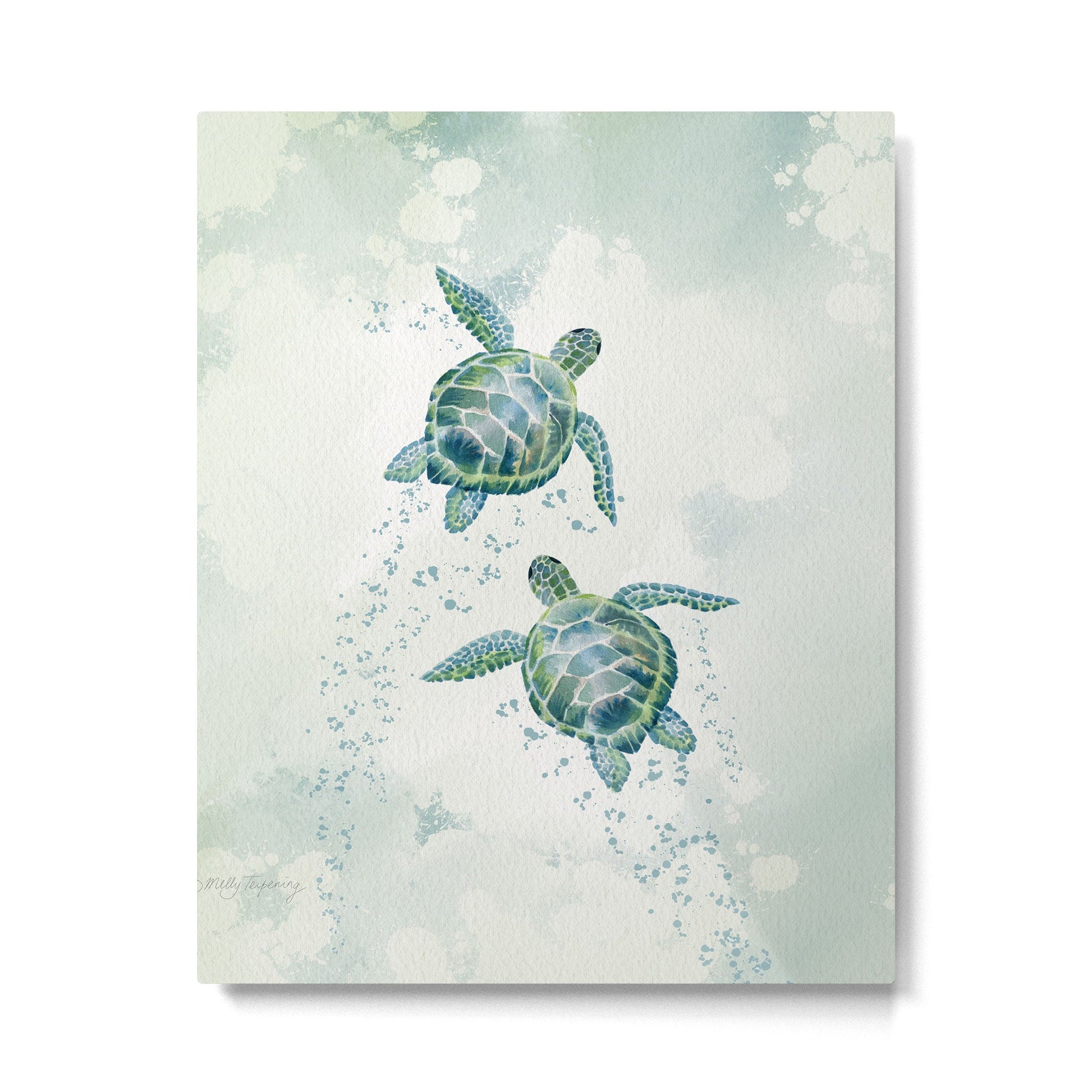 Two Sea Turtles  Metal Print | TeksDecor