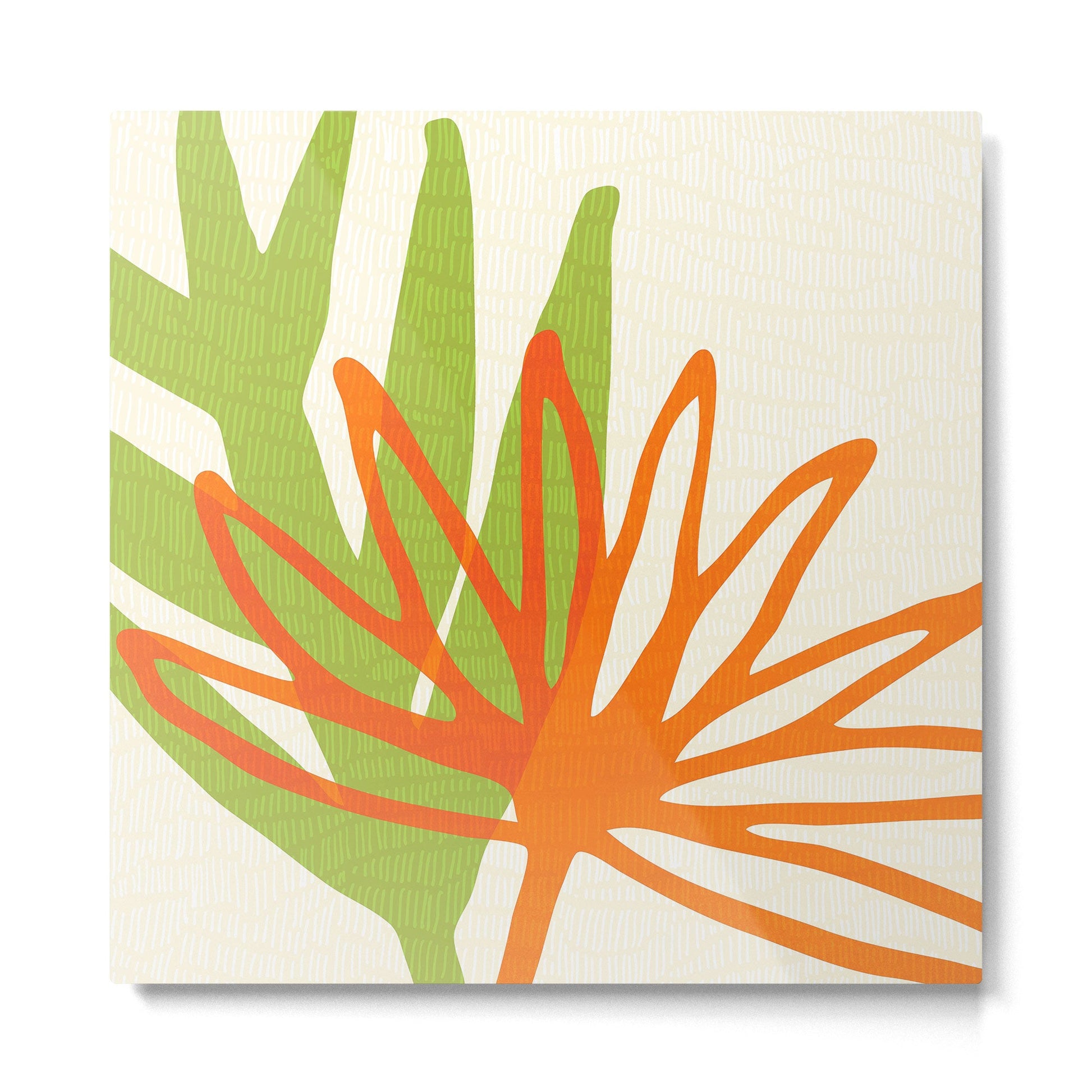 All Day Everyday in Green and Orange Nature Metal Print | TeksDecor