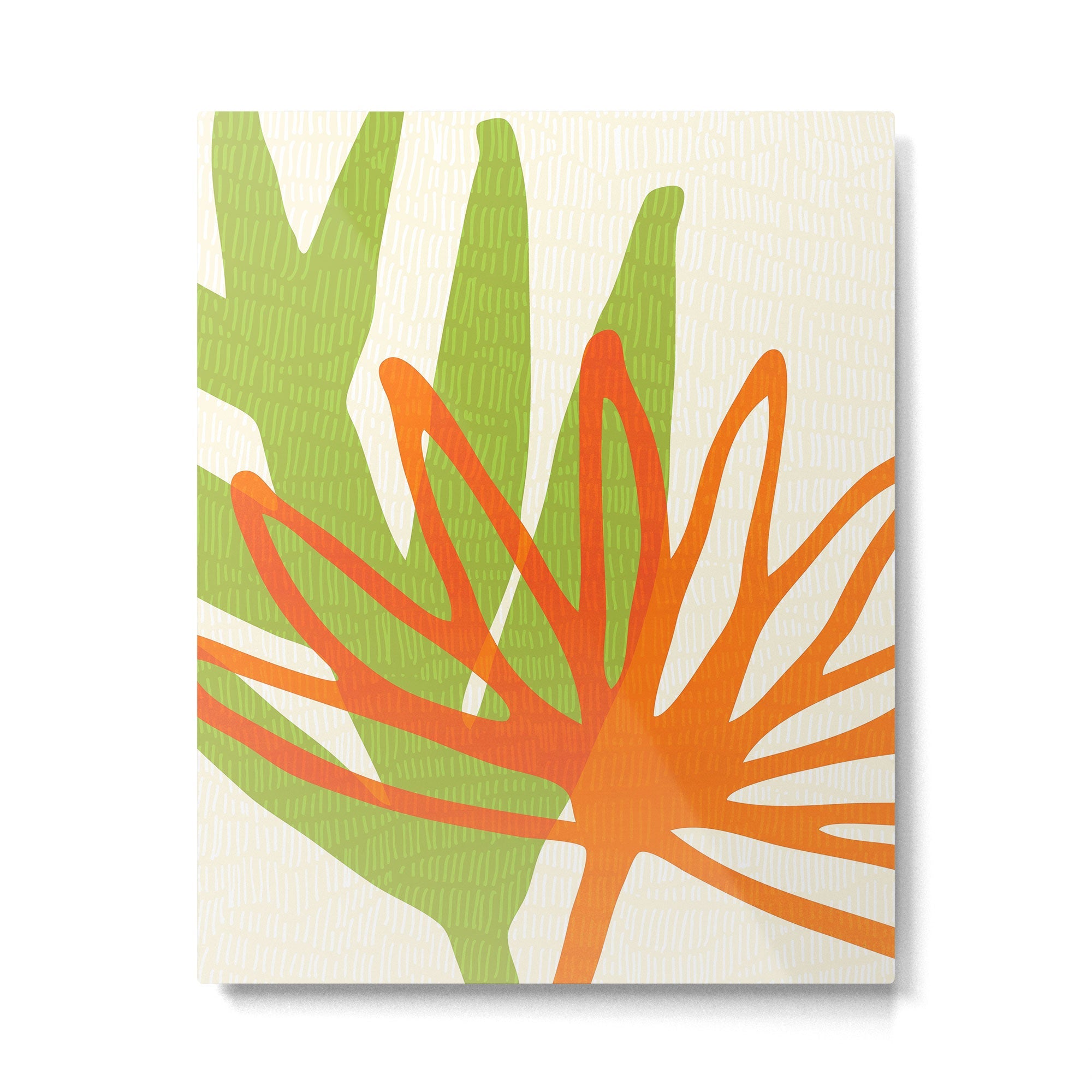 All Day Everyday in Green and Orange Nature Metal Print | TeksDecor
