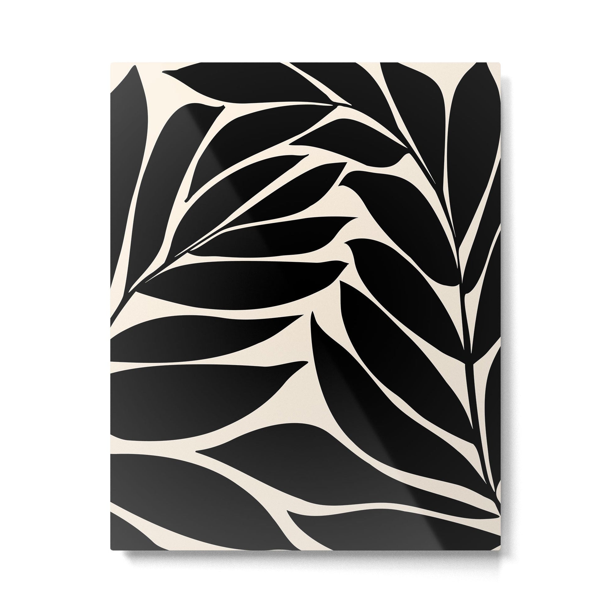 Black Seagrass Shapes Drawing Metal Print | TeksDecor