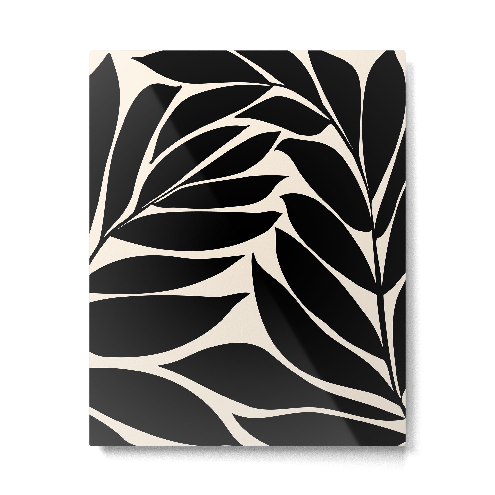 Black Seagrass Shapes Drawing Metal Print | TeksDecor