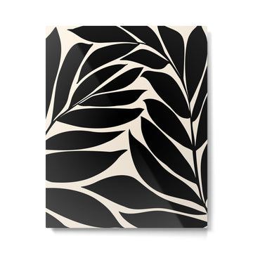 Black Seagrass Shapes Drawing Metal Print | TeksDecor