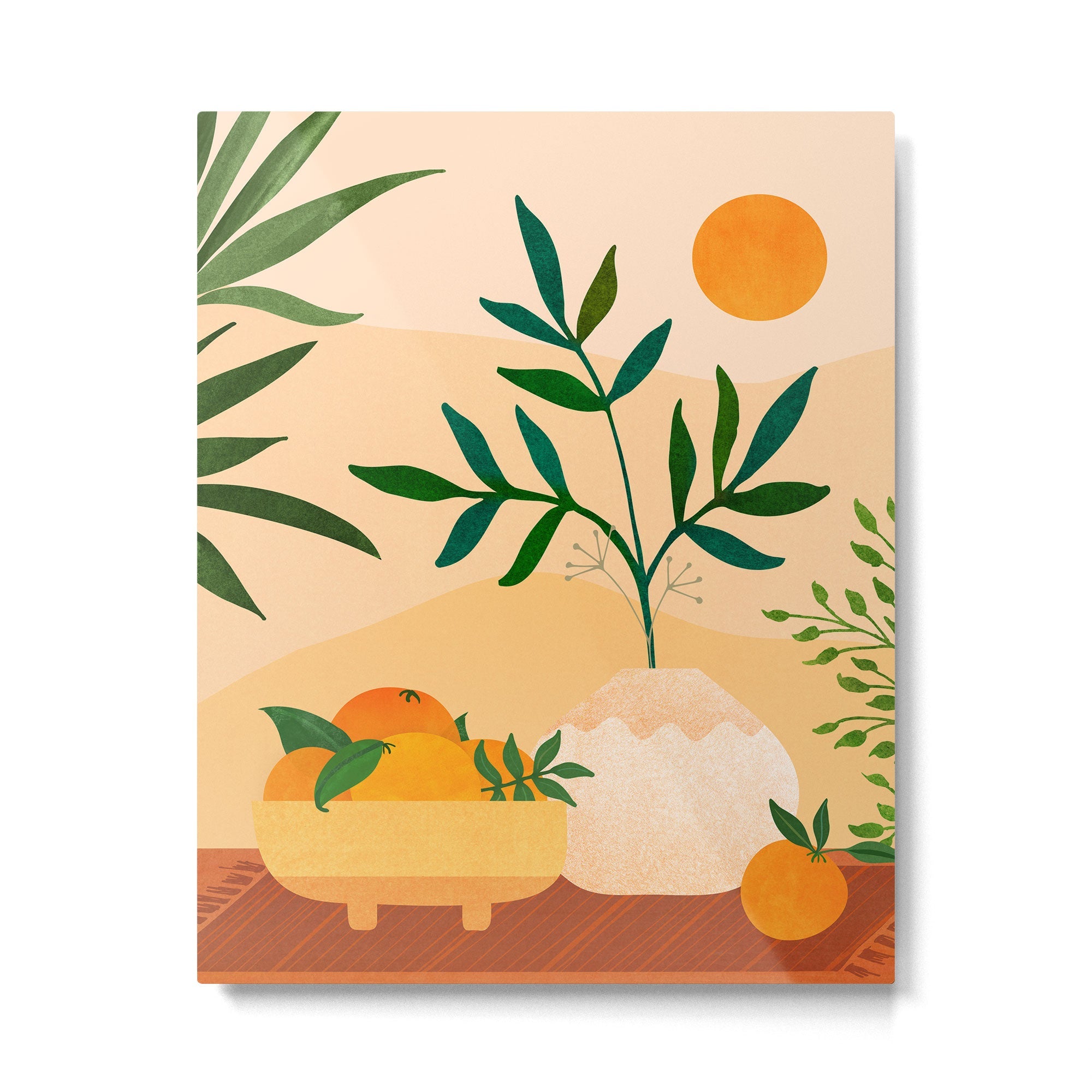 Bohemian Summer / Landscape Illustration Metal Print | TeksDecor