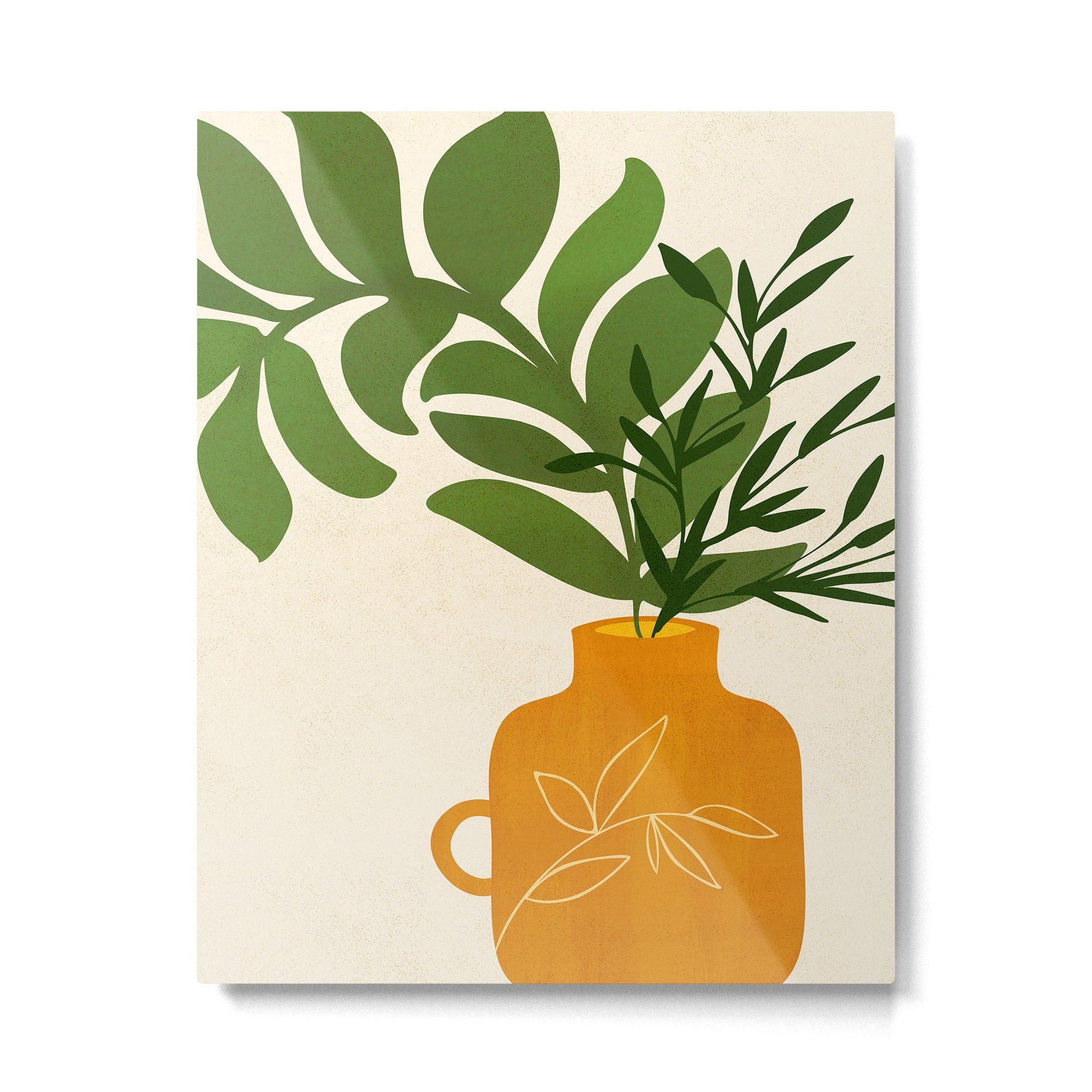 Boho Bouquet Vintage Botanical Illustration Metal Print | TeksDecor