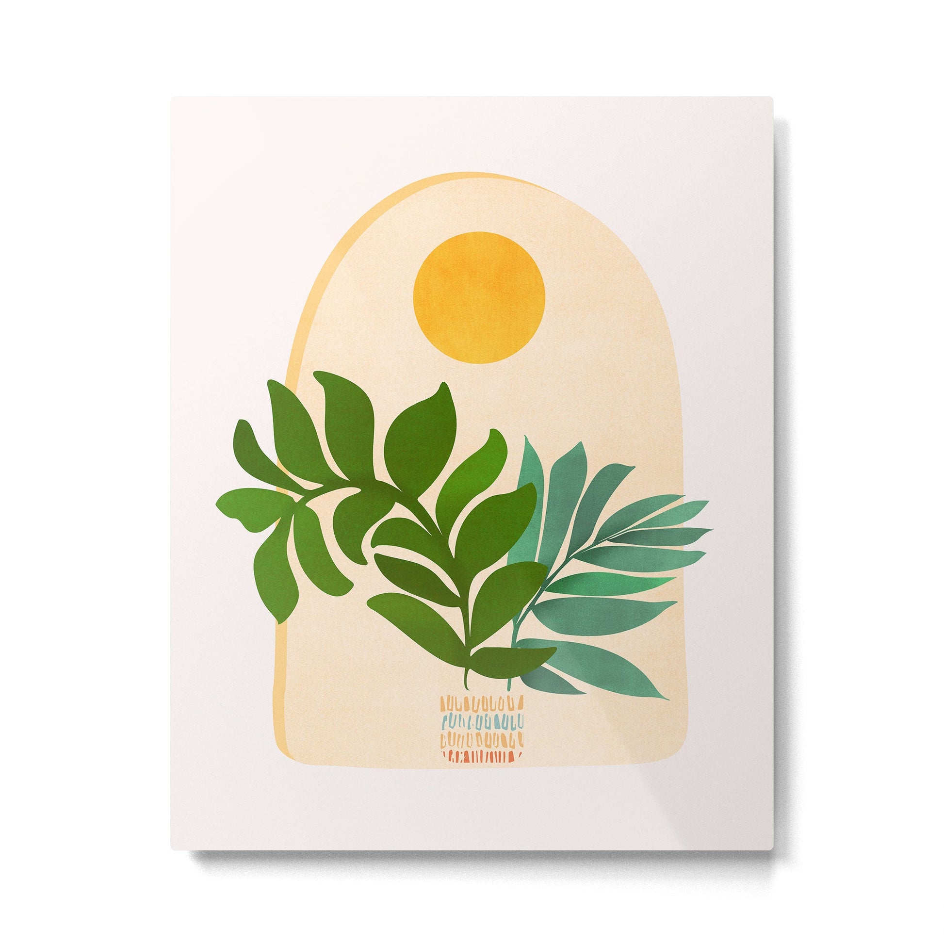 Boho Summer Scene Window Series Metal Print | TeksDecor