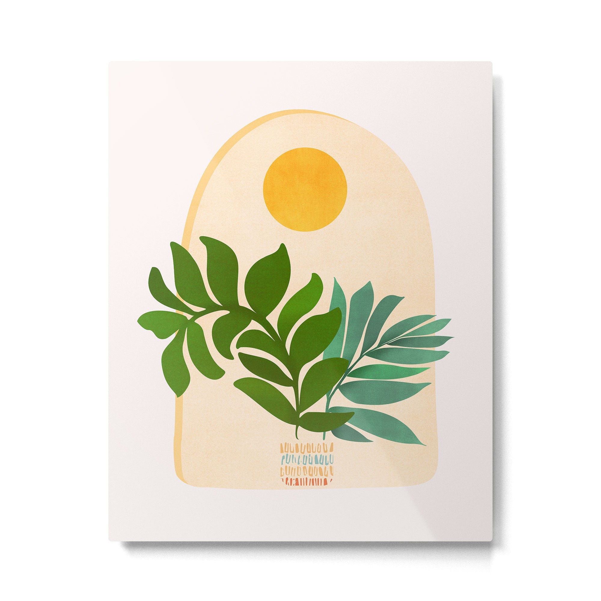 Boho Summer Scene Window Series Metal Print | TeksDecor