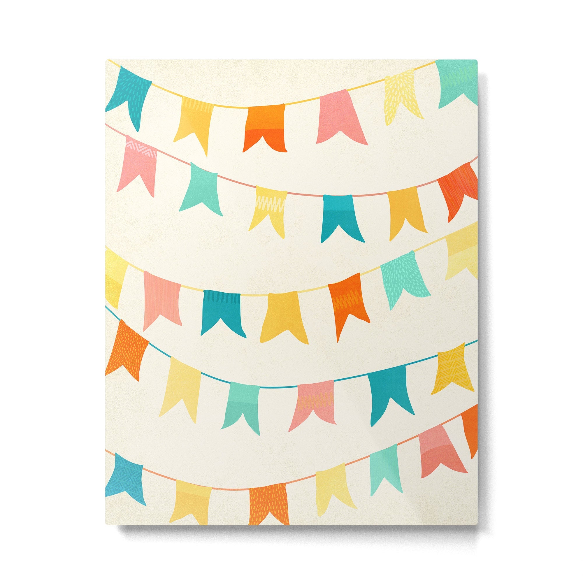 Colorful Celebration Flags Metal Print | TeksDecor