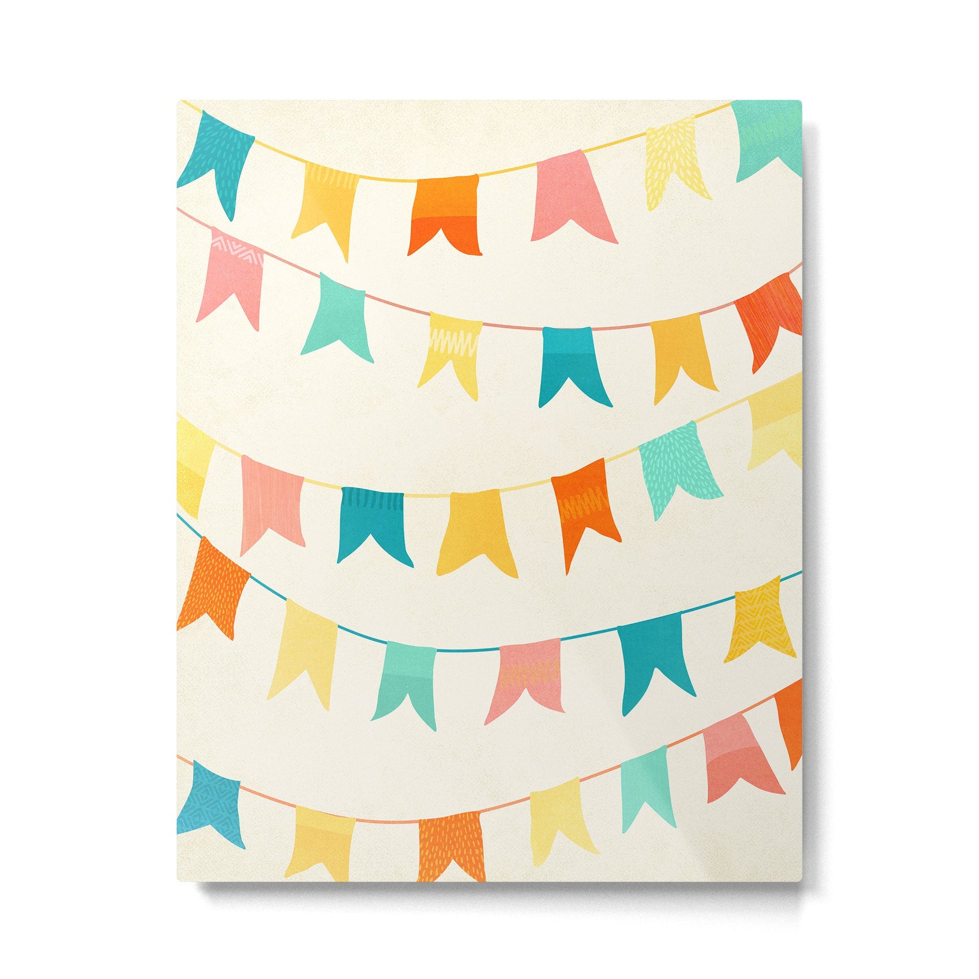Colorful Celebration Flags Metal Print | TeksDecor