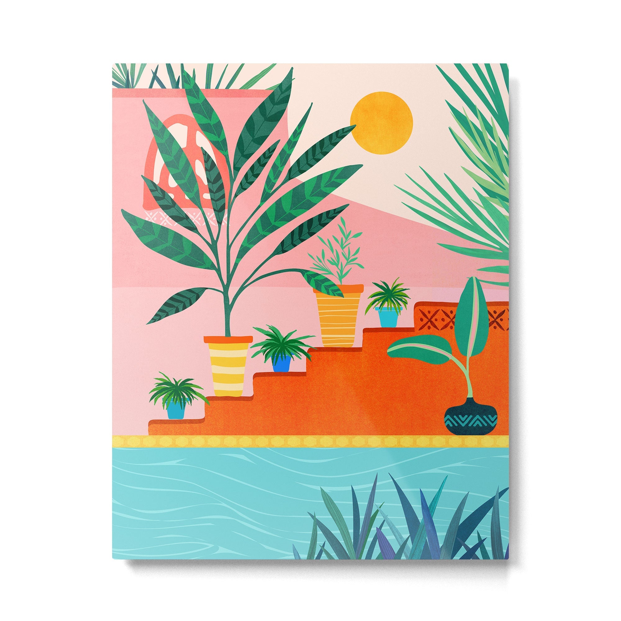 Costa Rica Poolside Landscape Metal Print | TeksDecor