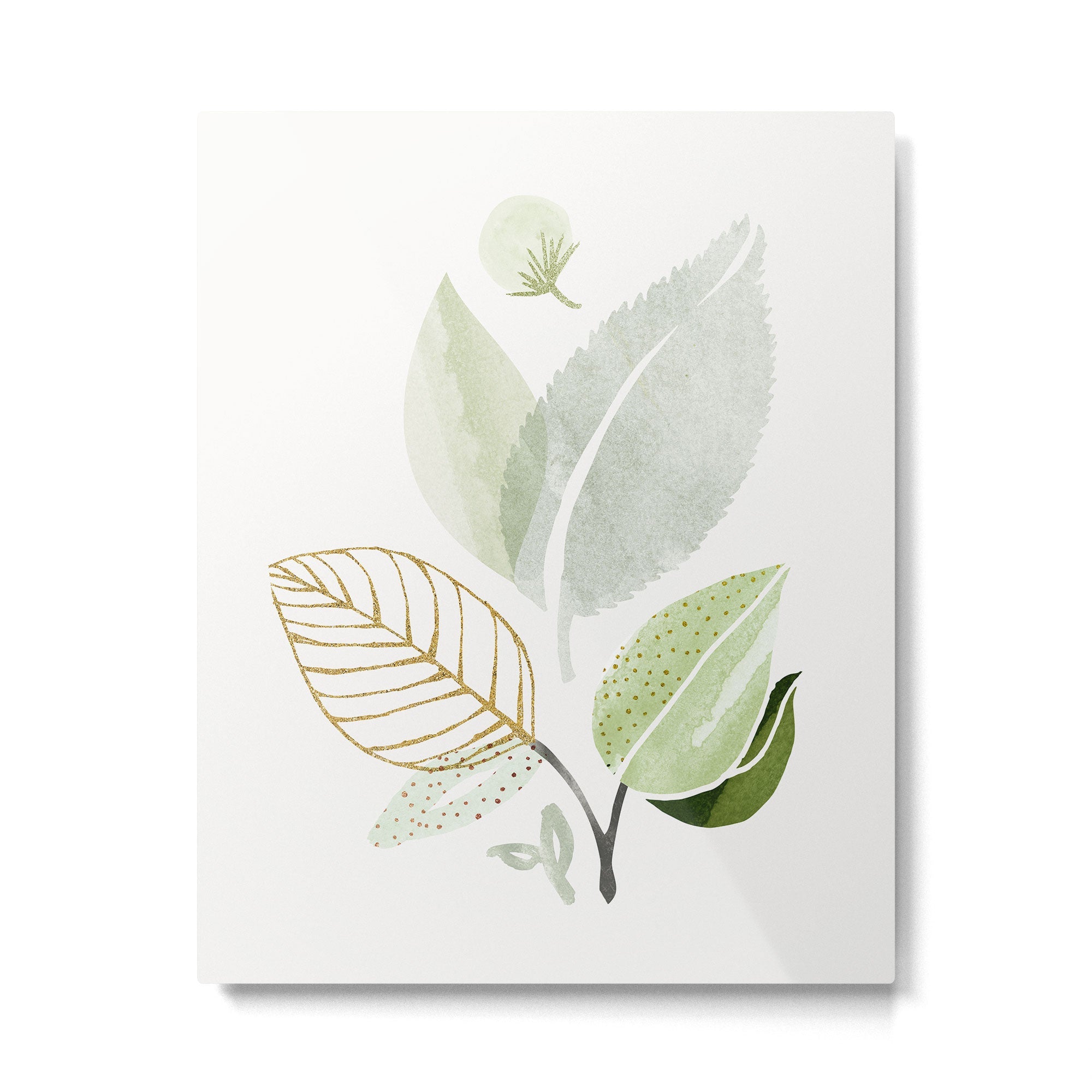 Forest Bouquet II Botanical Shapes Metal Print | TeksDecor