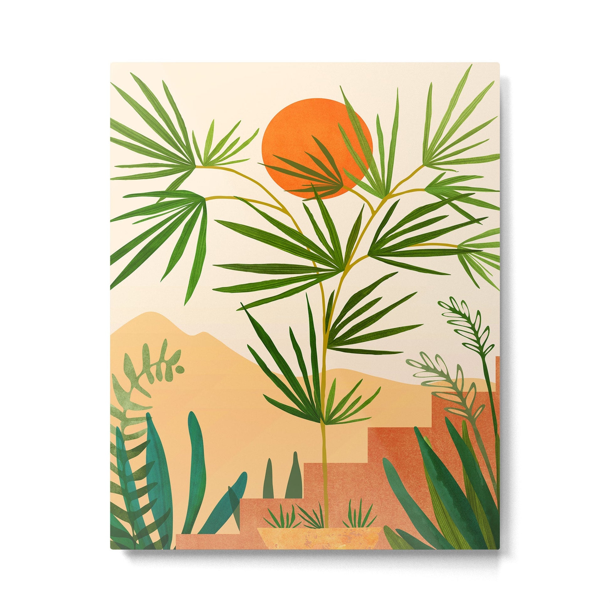 Harvest Moon Landscape Metal Print | TeksDecor