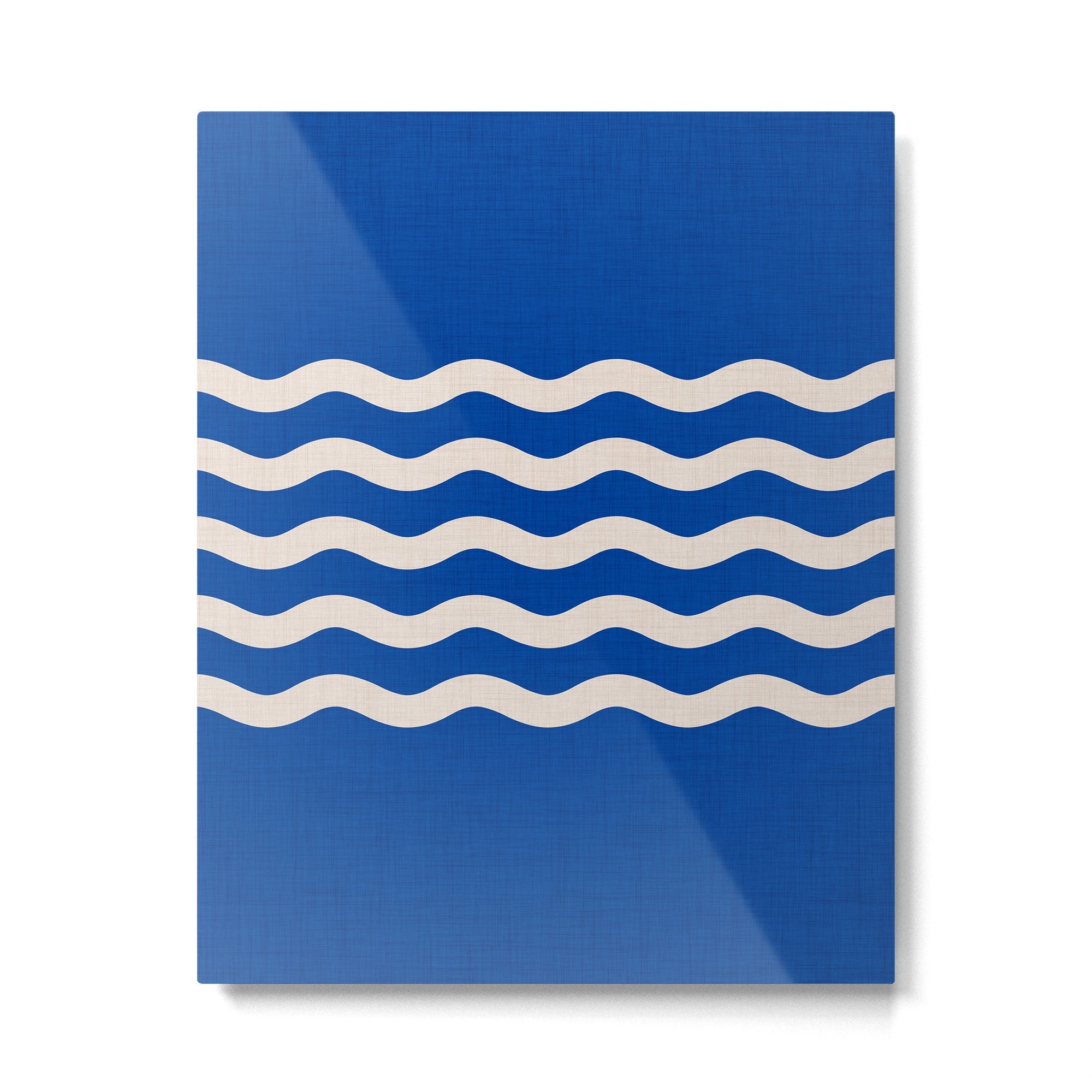 Indigo Waves in Blue and White Metal Print | TeksDecor