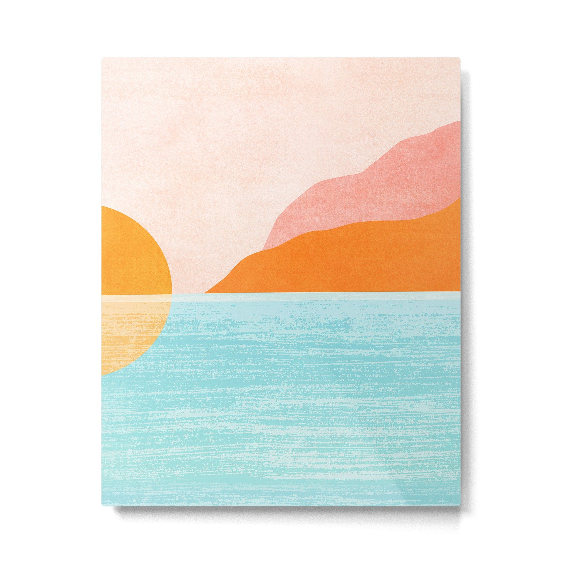 Island Sunset Abstract Landscape Metal Print | TeksDecor