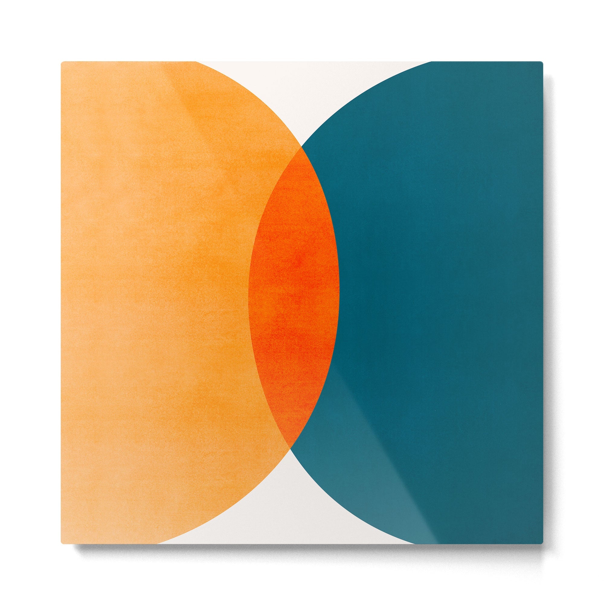 Mid Century Eclipse / Abstract Geometric Metal Print | TeksDecor