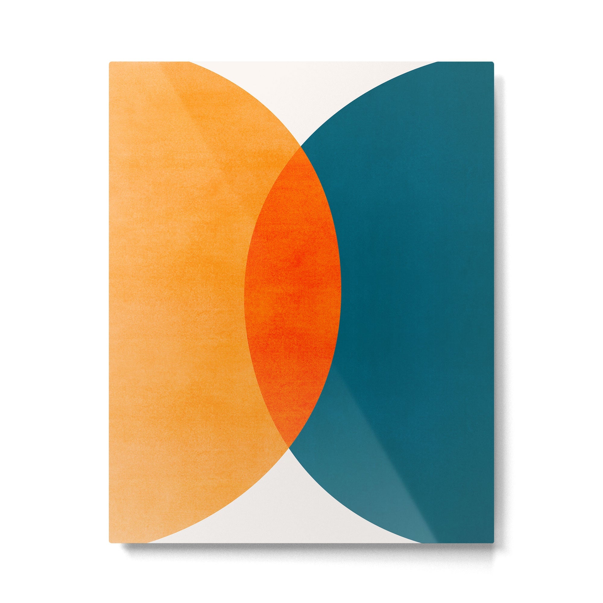 Mid Century Eclipse / Abstract Geometric Metal Print | TeksDecor