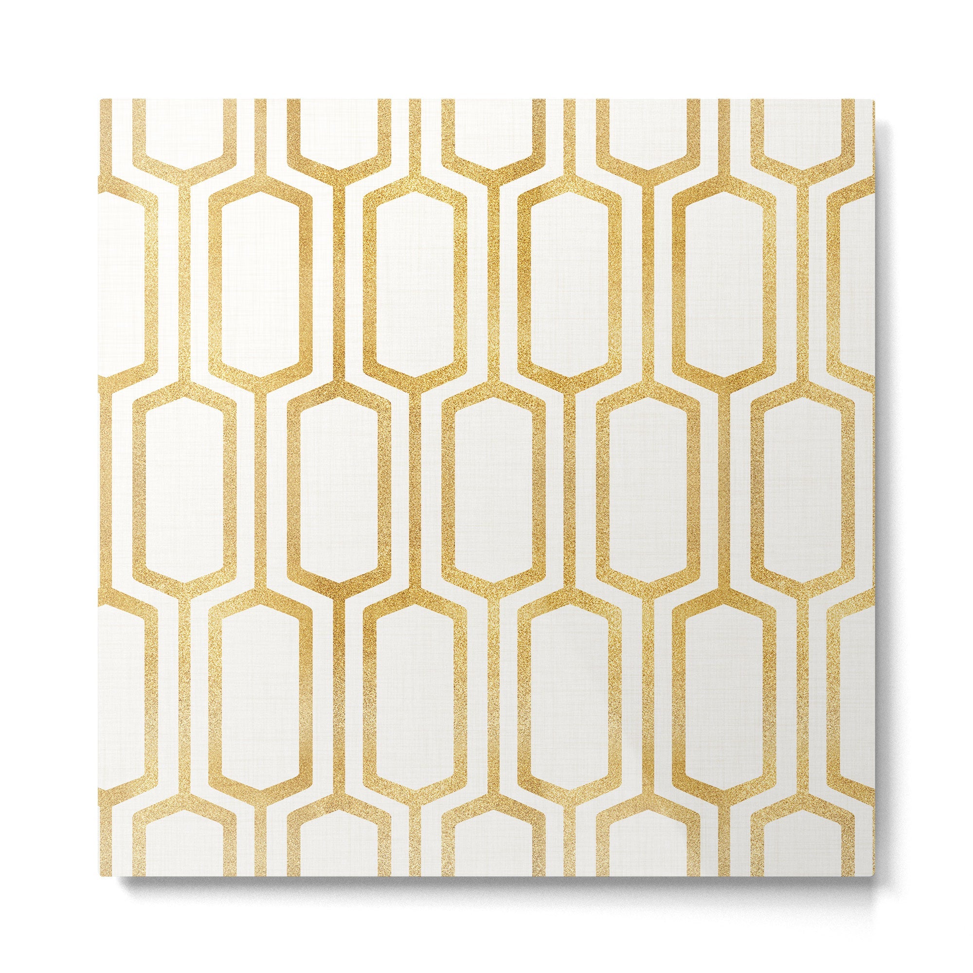 Mid Century Metallic Geometric Pattern Metal Print | TeksDecor