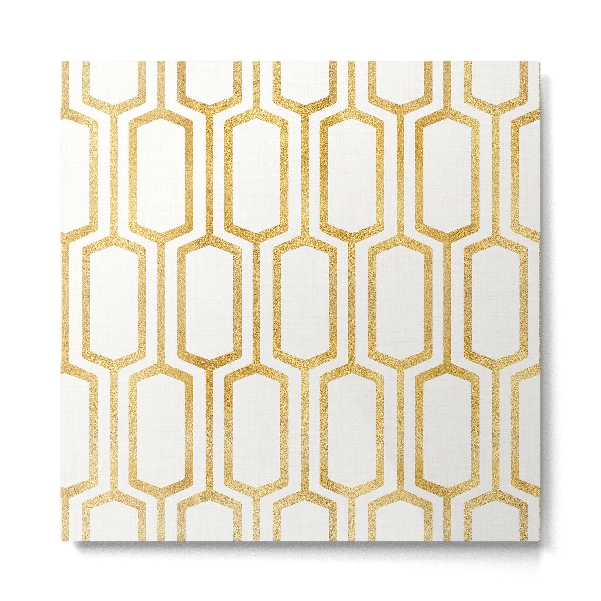 Mid Century Metallic Geometric Pattern Metal Print | TeksDecor