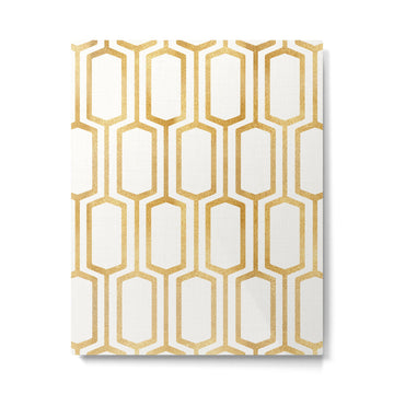 Mid Century Metallic Geometric Pattern Metal Print | TeksDecor
