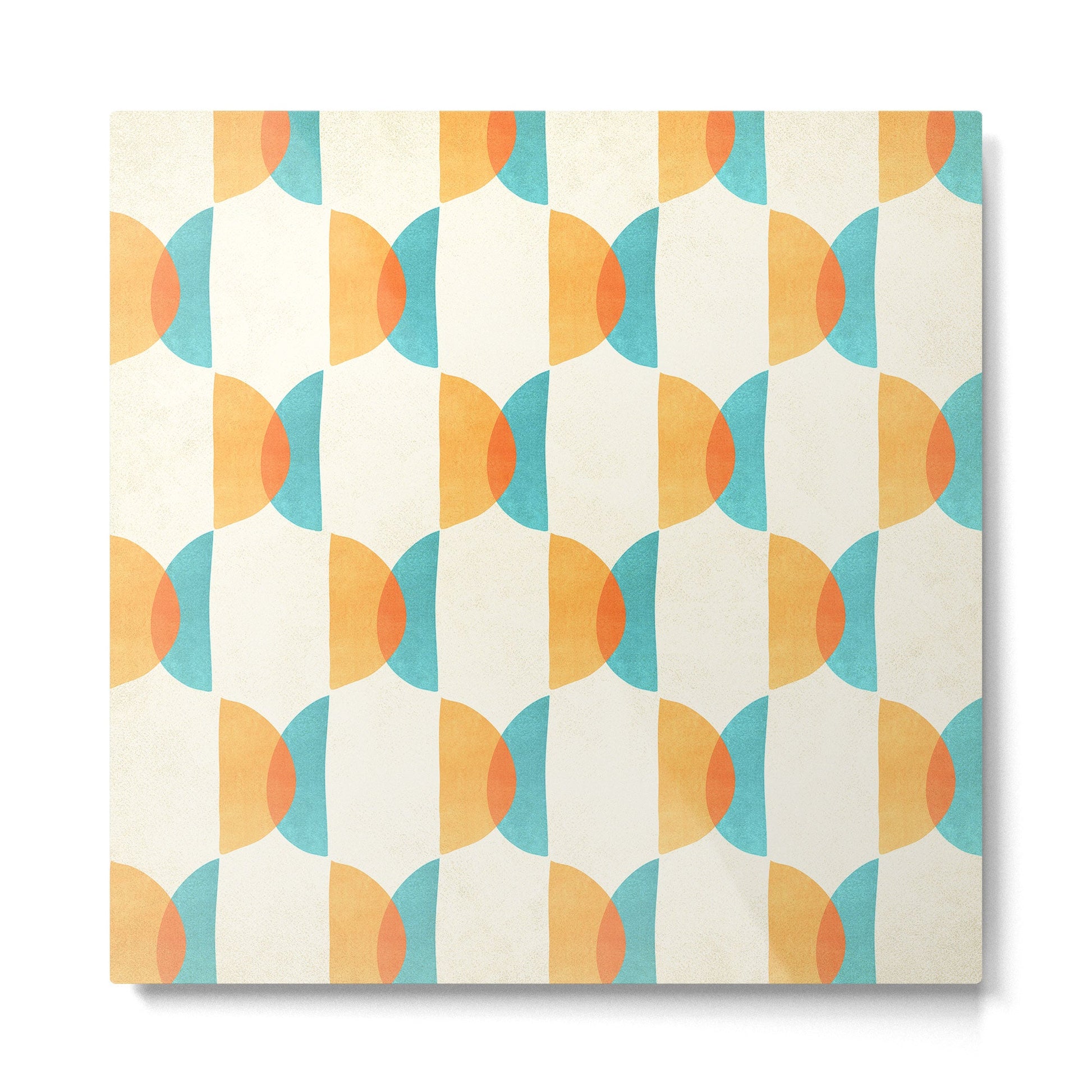 Mid Century Moons Geometric Pattern Metal Print | TeksDecor
