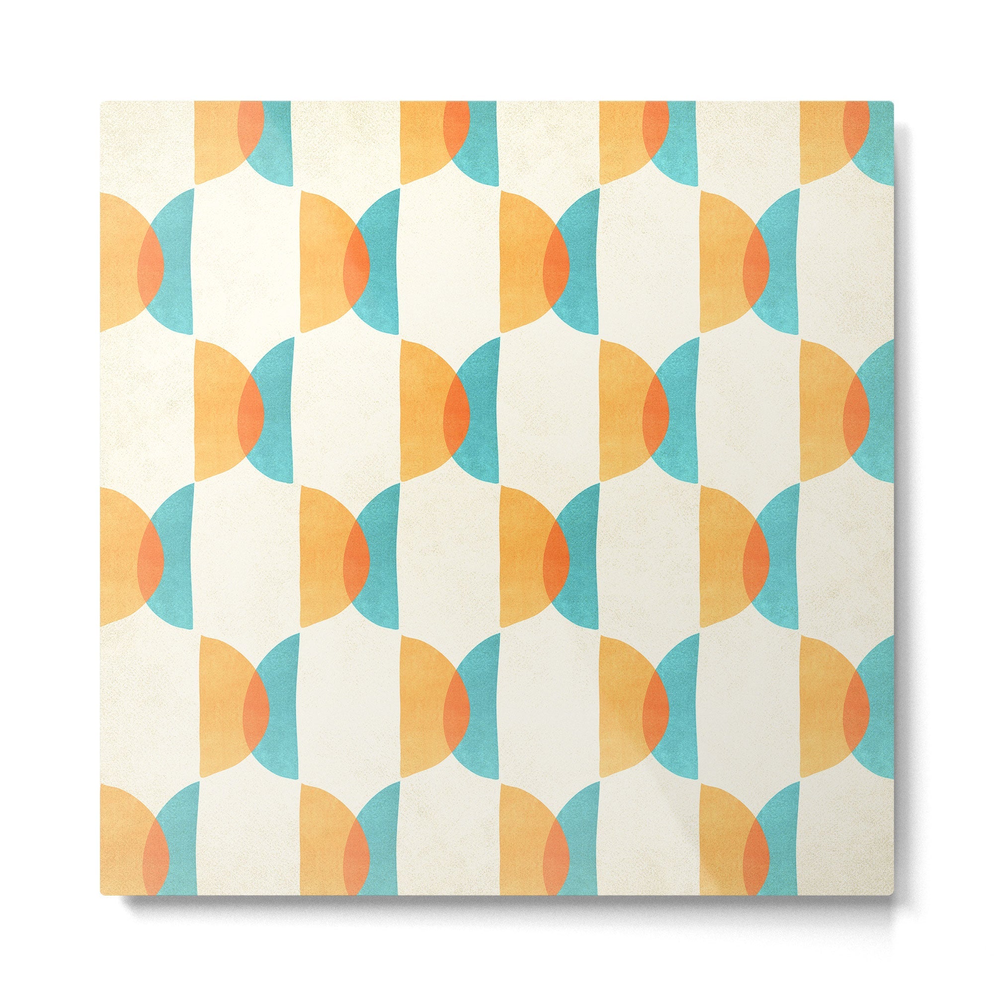 Mid Century Moons Geometric Pattern Metal Print | TeksDecor