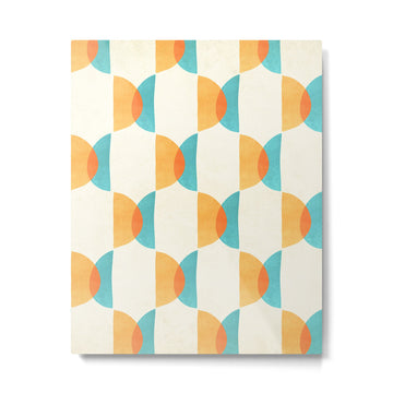 Mid Century Moons Geometric Pattern Metal Print | TeksDecor