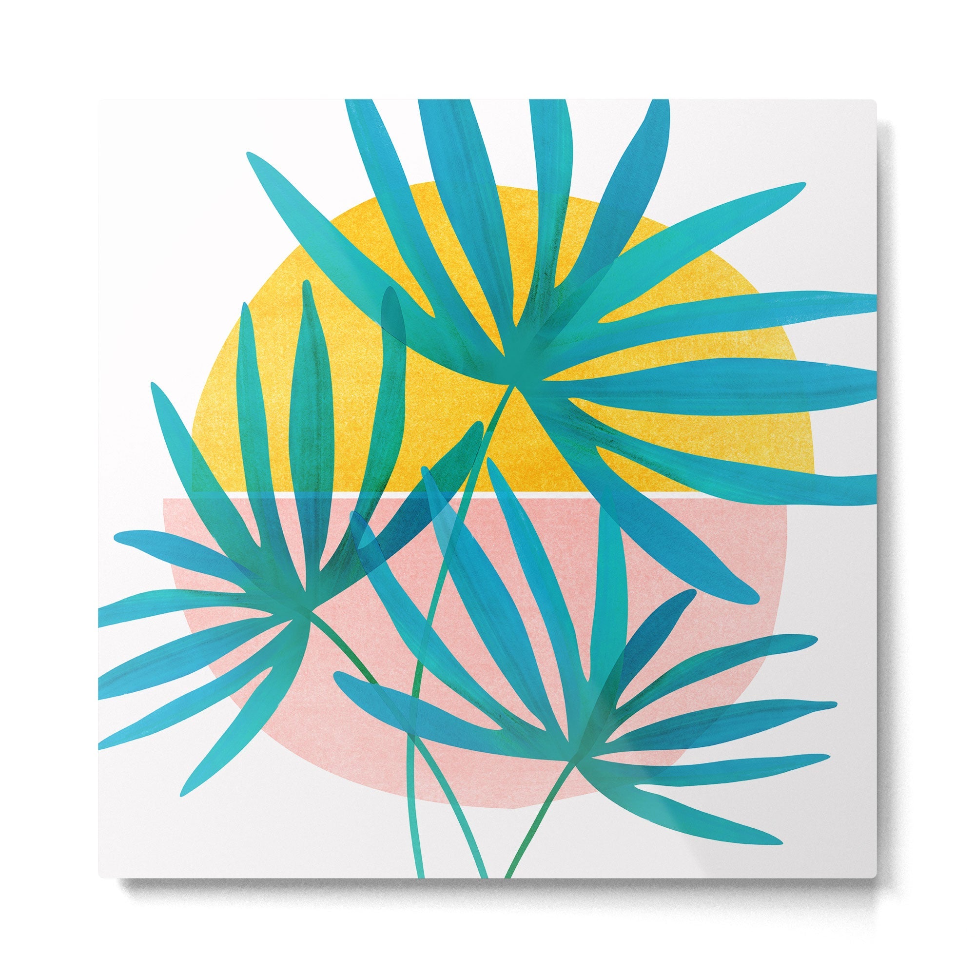 Mid Century Palms Metal Print | TeksDecor