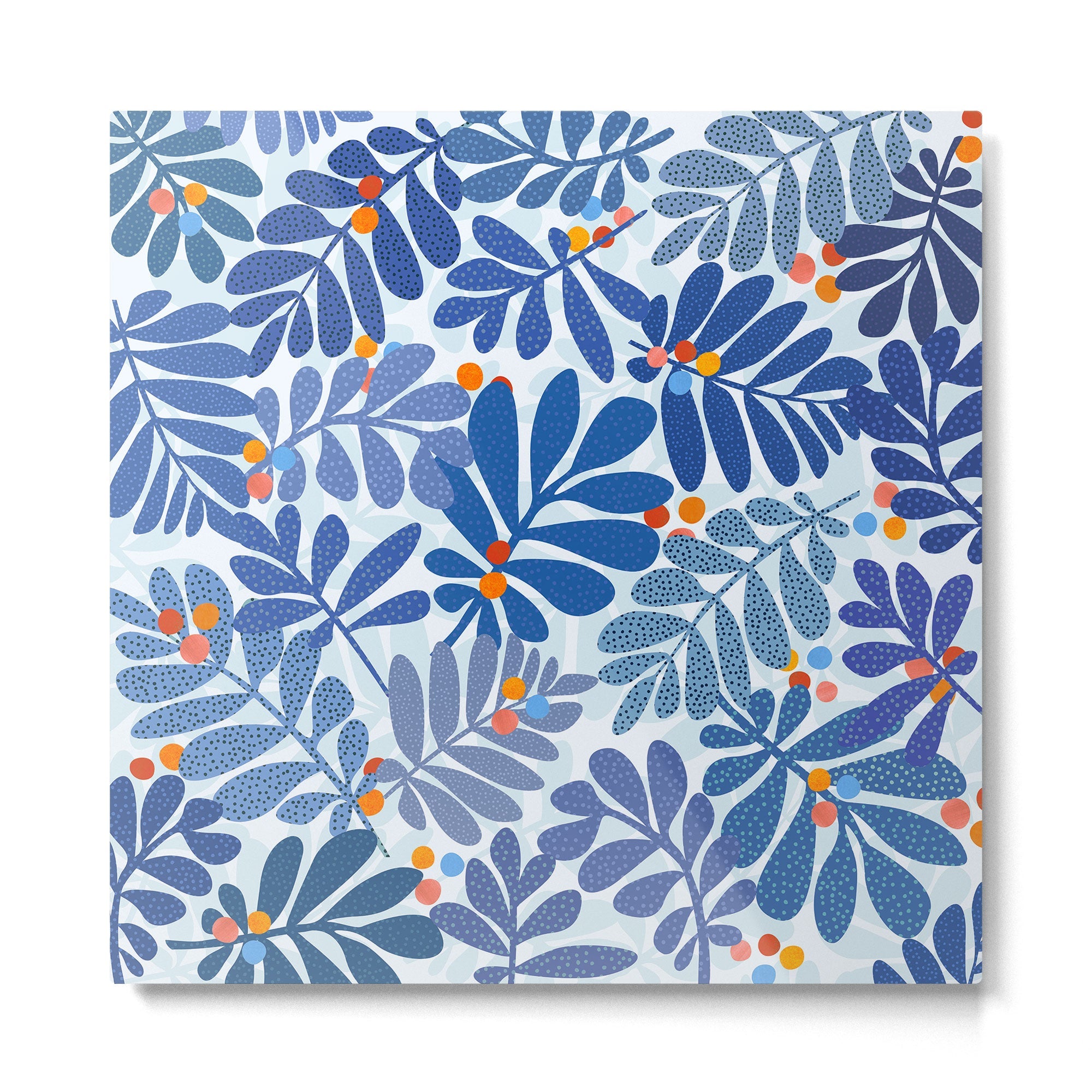 Mid Century Winter Blues Metal Print | TeksDecor