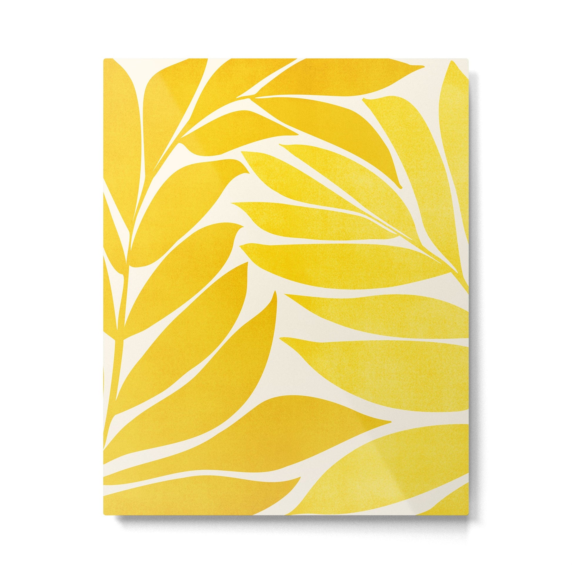 Mid Mod Vines in Yellow Metal Print | TeksDecor