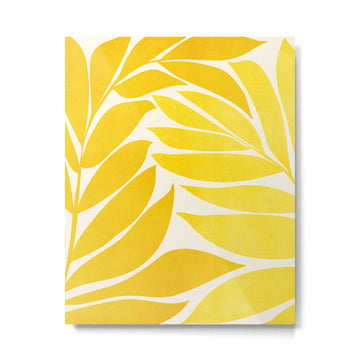 Mid Mod Vines in Yellow Metal Print | TeksDecor