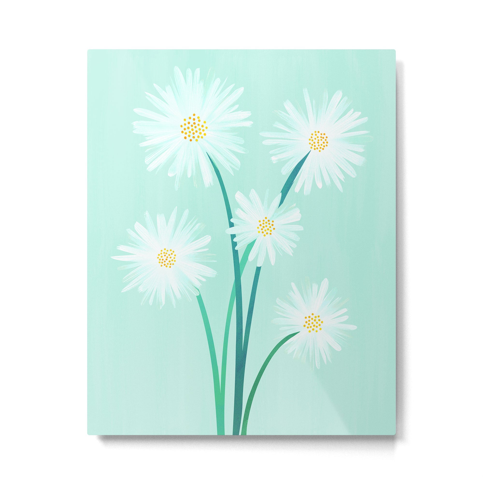 Mint Wildflower Bouquet Metal Print | TeksDecor