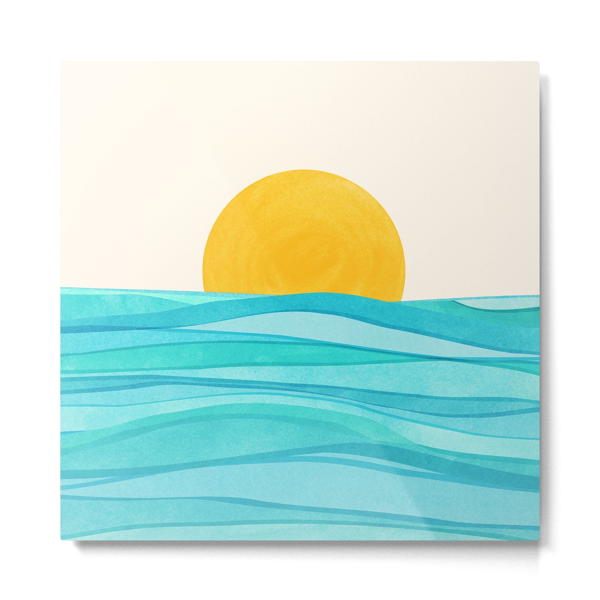 Ocean View Colorful Landscape Metal Print | TeksDecor