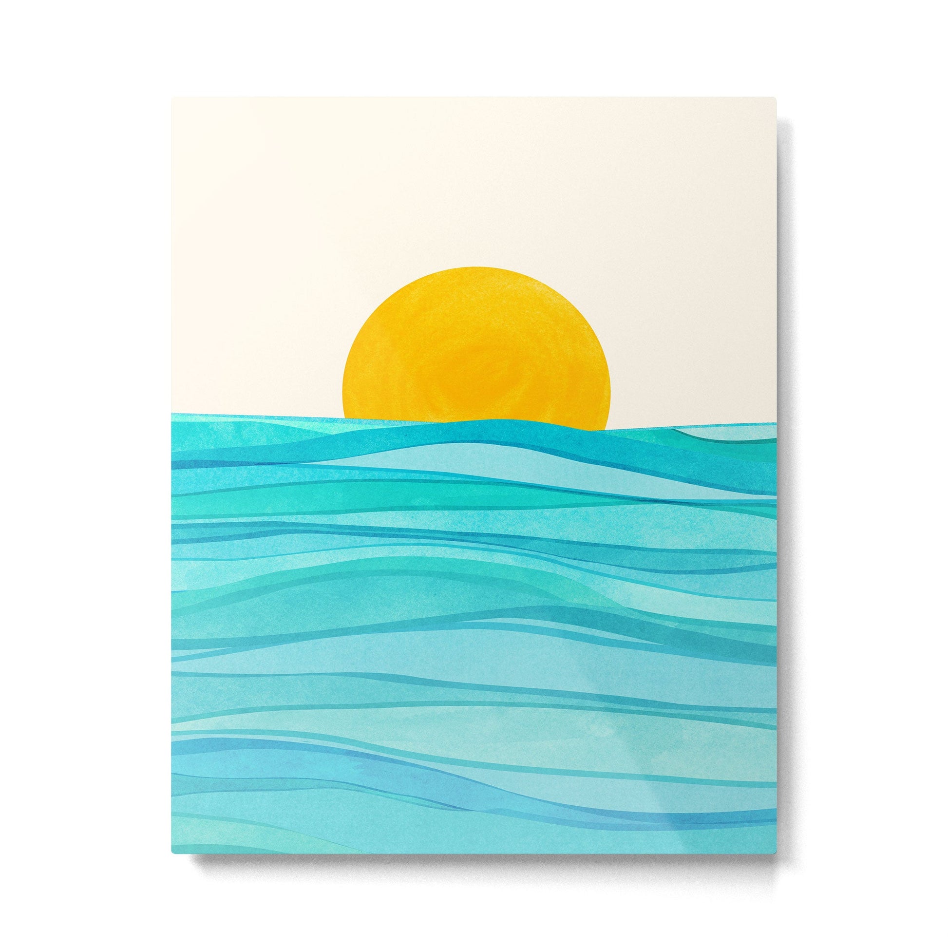 Ocean View Colorful Landscape Metal Print | TeksDecor