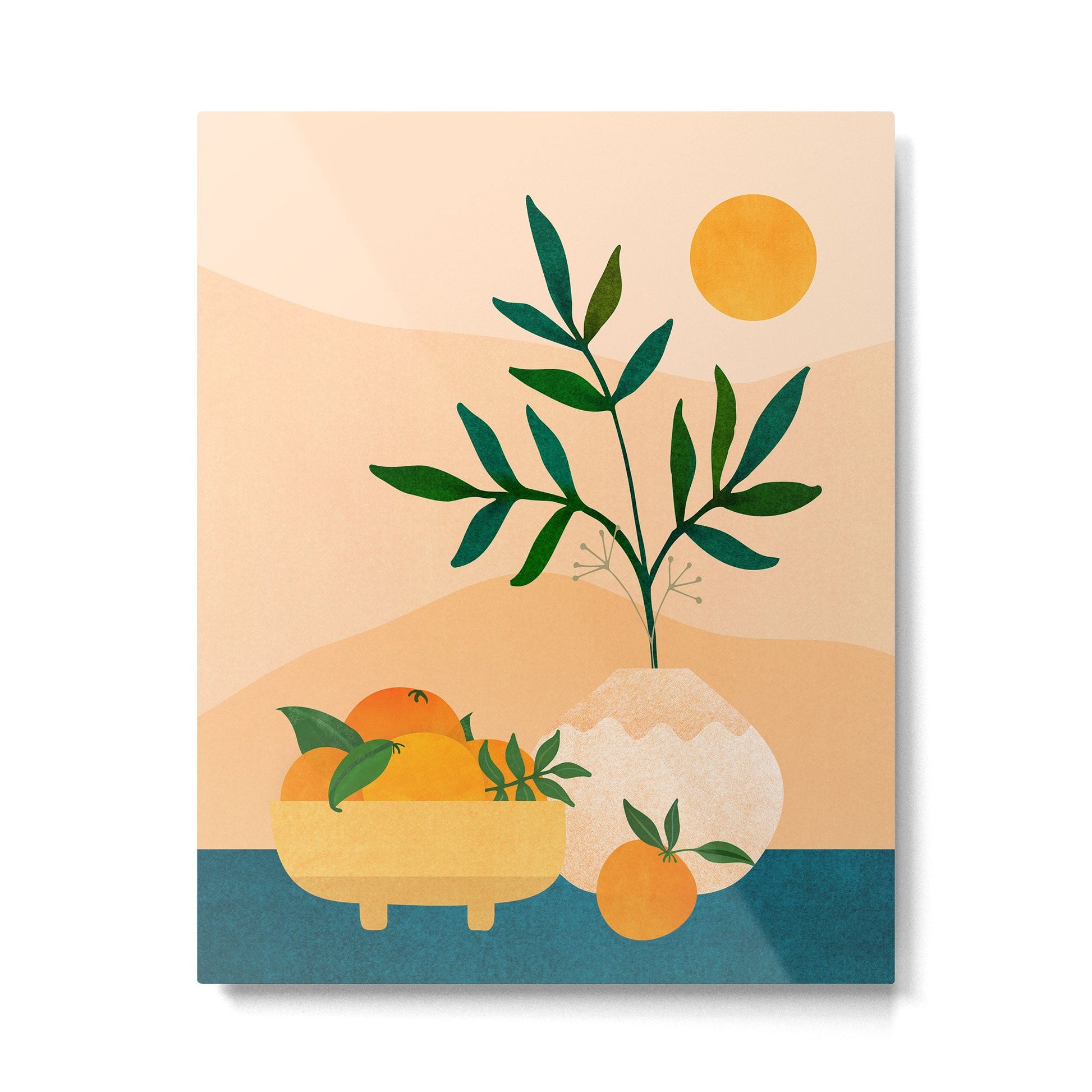 Palm Springs Picnic Nature Scene Metal Print | TeksDecor
